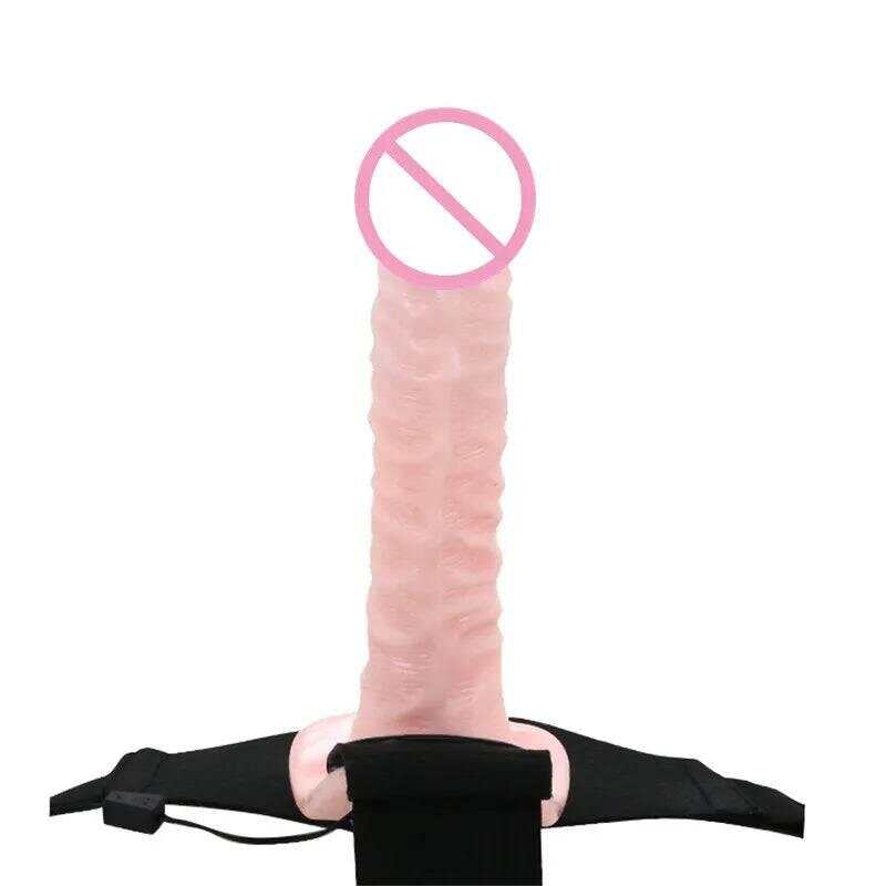 Double Penis Realistic Dildo Vibrator: Ultra Elastic Strap-On Harness for Women - Adult Sex Toy for Lesbians