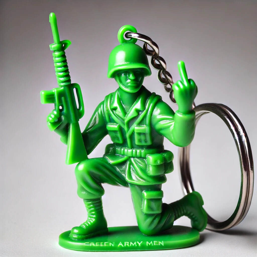 Funny Green Army Man Keychain