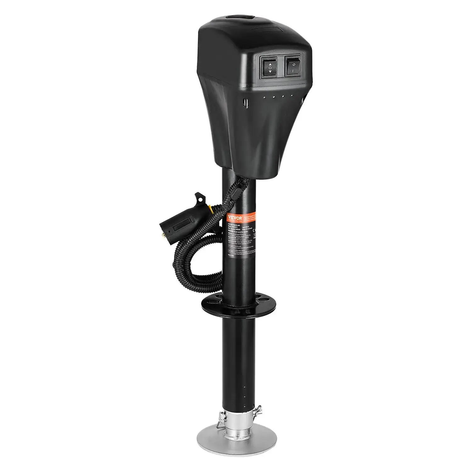 Electric Trailer Jack,  5000 lbs, Heavy Duty RV Electric Power Tongue Jack with 7-pin Connector, Manual Crank Handle & Weatherproof Jack Cover, 10