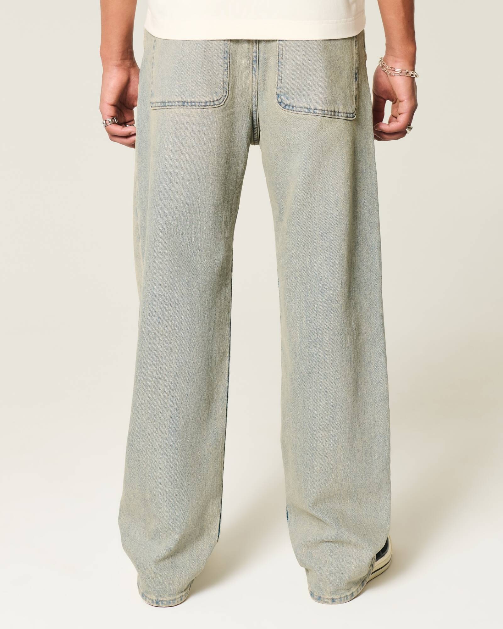 Railroad Stripe Baggy Painter Jeans