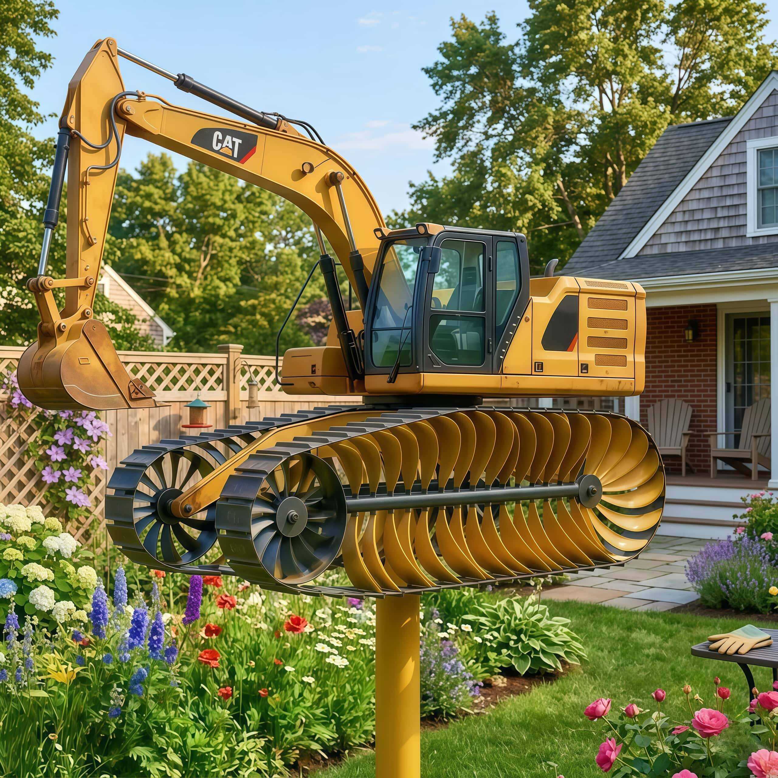 Excavator Garden Wind Spinner