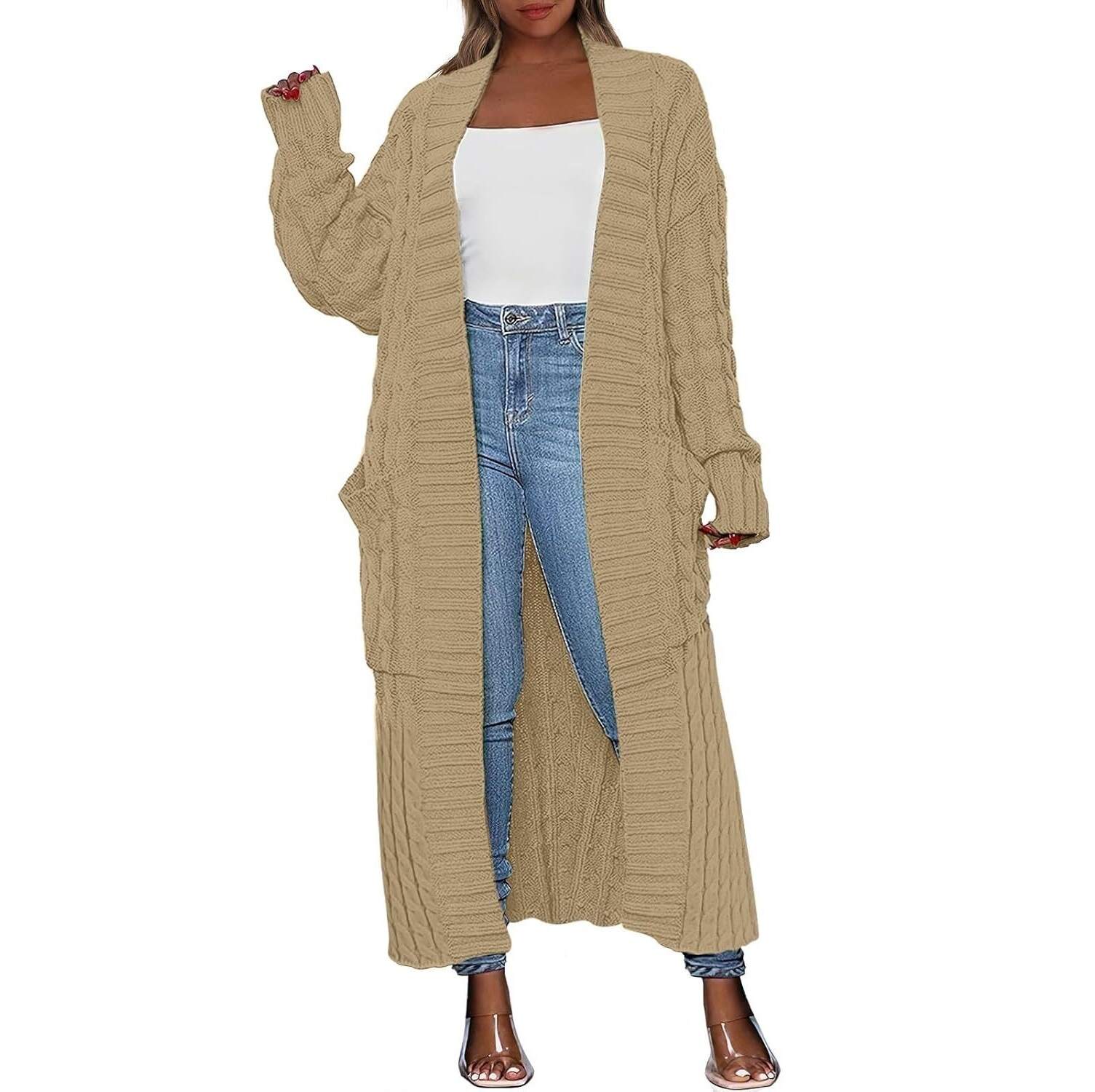🔥 Last Day For Clearance !-Women's Long Cardigan 2026 Oversized Coat Long Sleeve Open Cardigan Knitted Extra