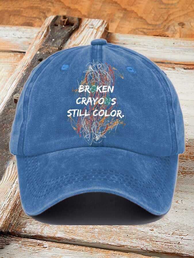 Casual Broken Crayons Still Color Print Baseball Cap