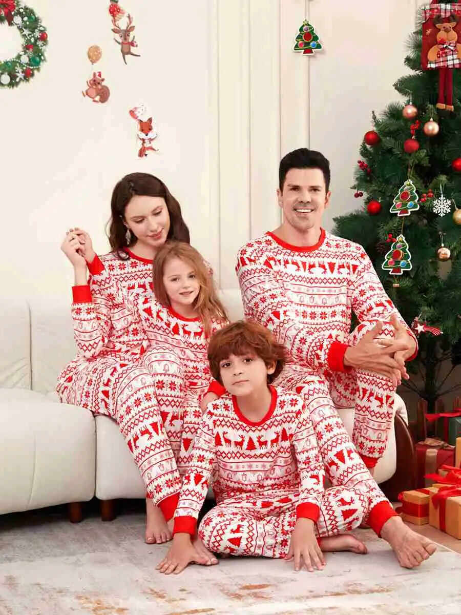 Reindeer Pjs Family Matching Christmas Pajamas Sets #24518