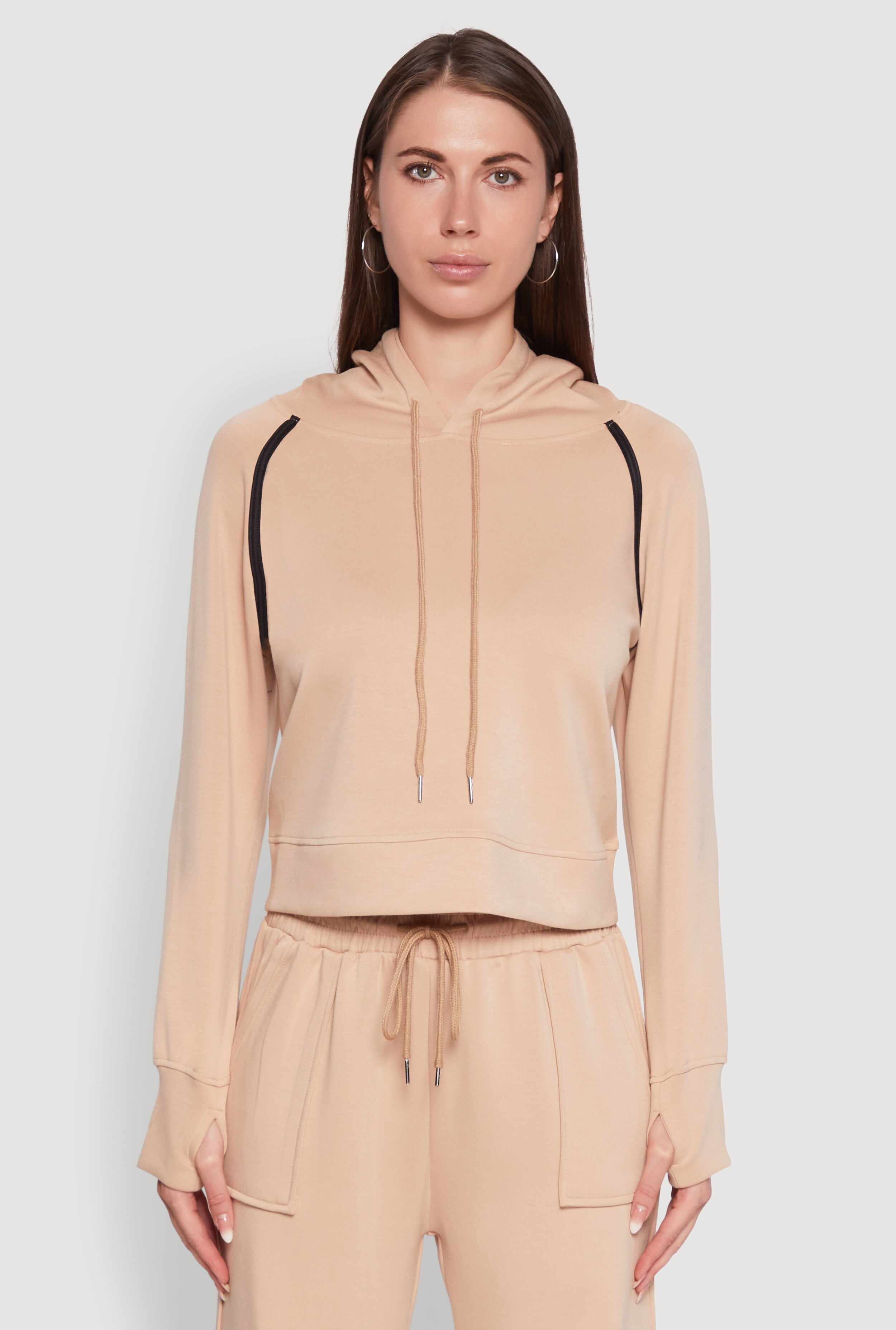 Trendy Classic Fit Hoodie with Contrast Trim