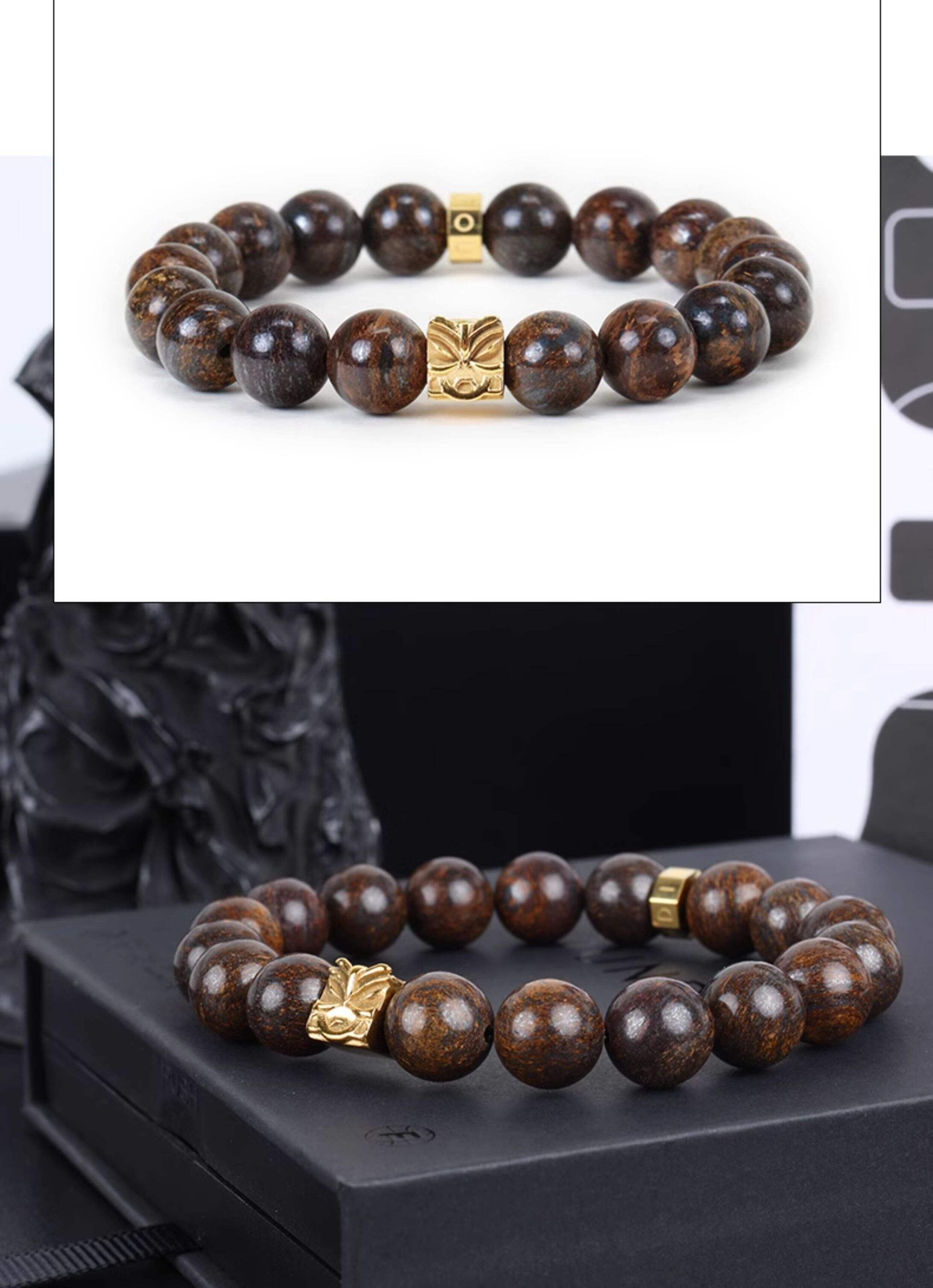 Pixiu Energy-Enhancing Bracelet with Bronzite Beads