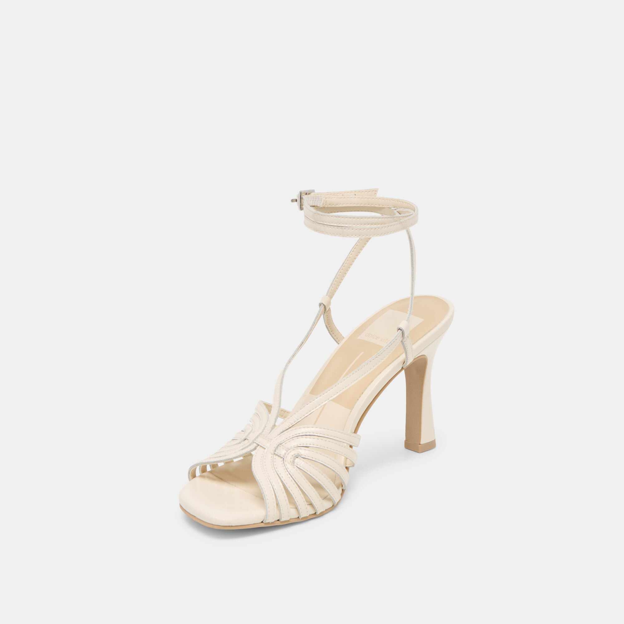 NIVANA HEELS OFF WHITE CRINKLE PATENT
