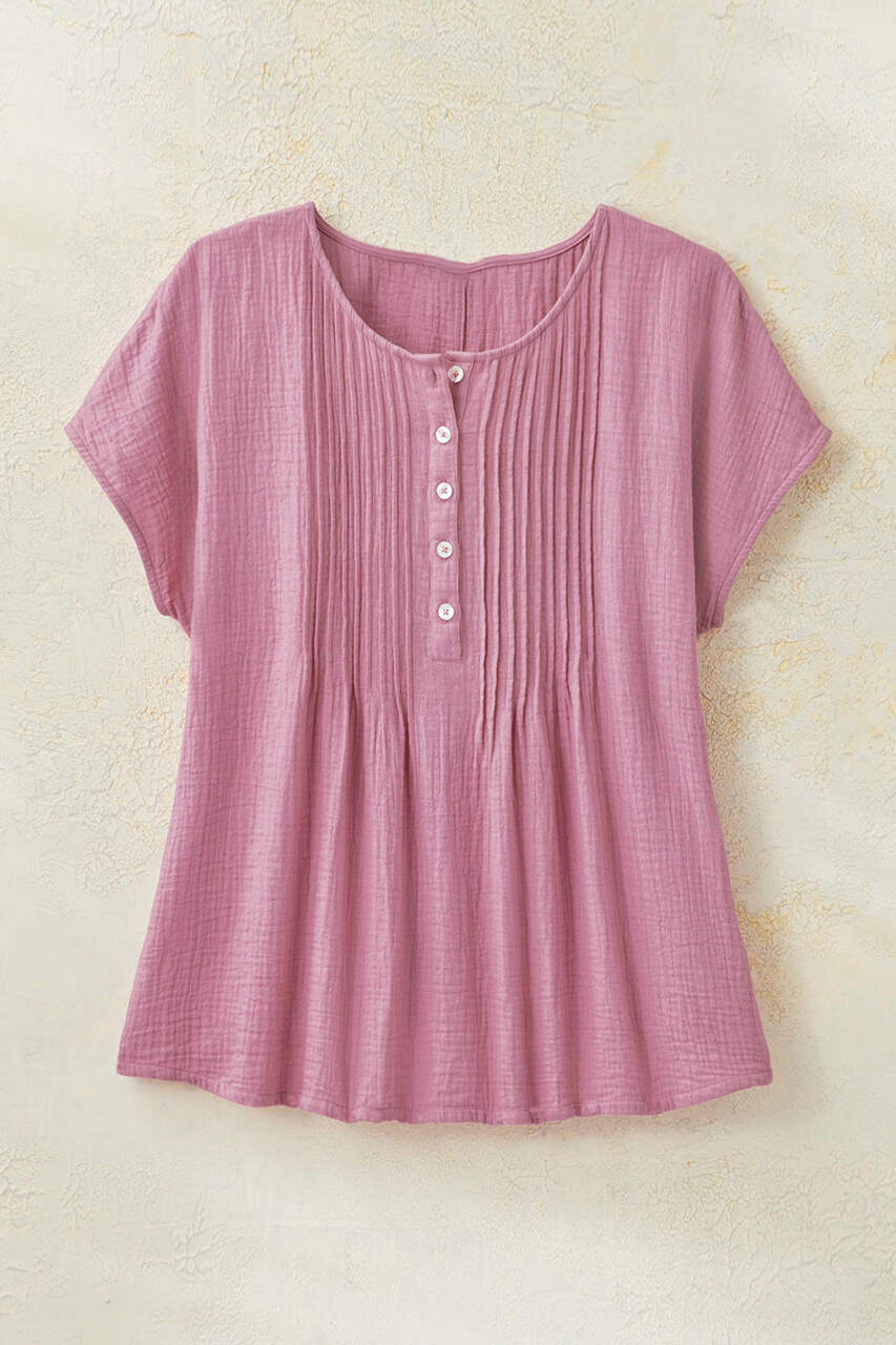 Summer Breeze Gauze Pintuck Top