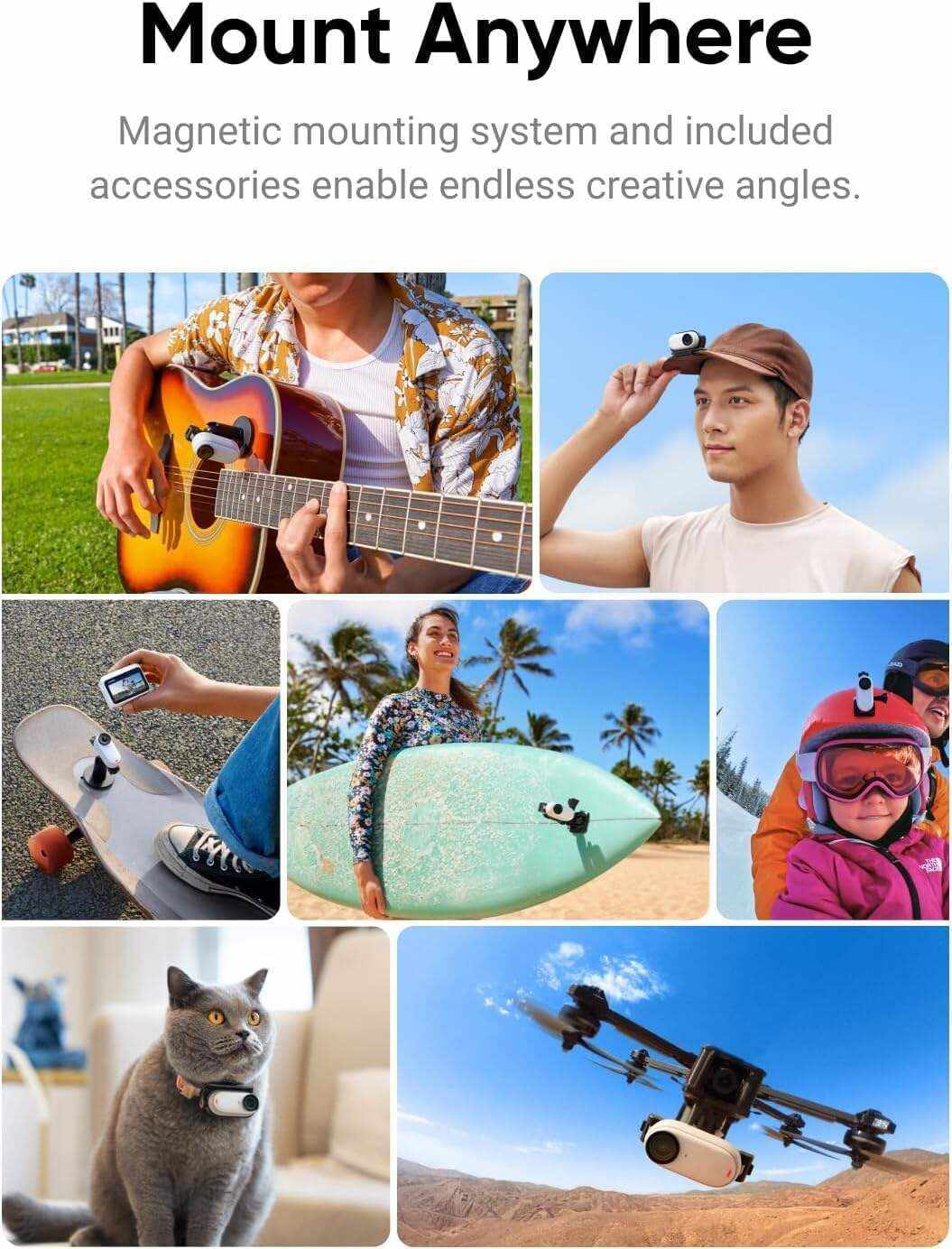 INSTA360 GO 3 (128GB) – Small & Lightweight Action Camera, Portable and Versatile, Hands-Free POV, Mount Anywhere, Stabilization, Multifunctional Action Pod, Waterproof, for Travel, Sports, Vlog