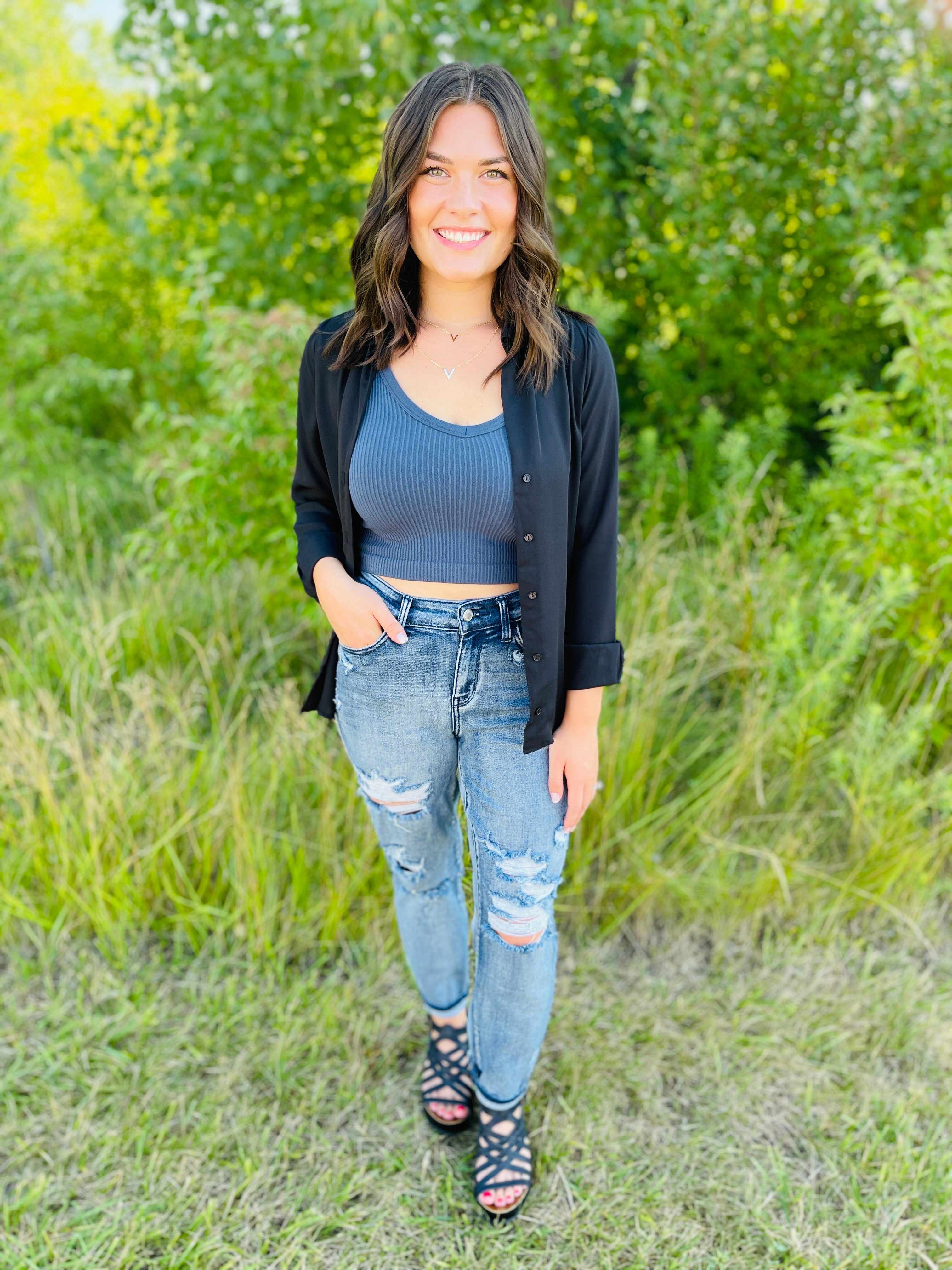 Plus/Reg Grainy Goddess Boyfriend Jeans