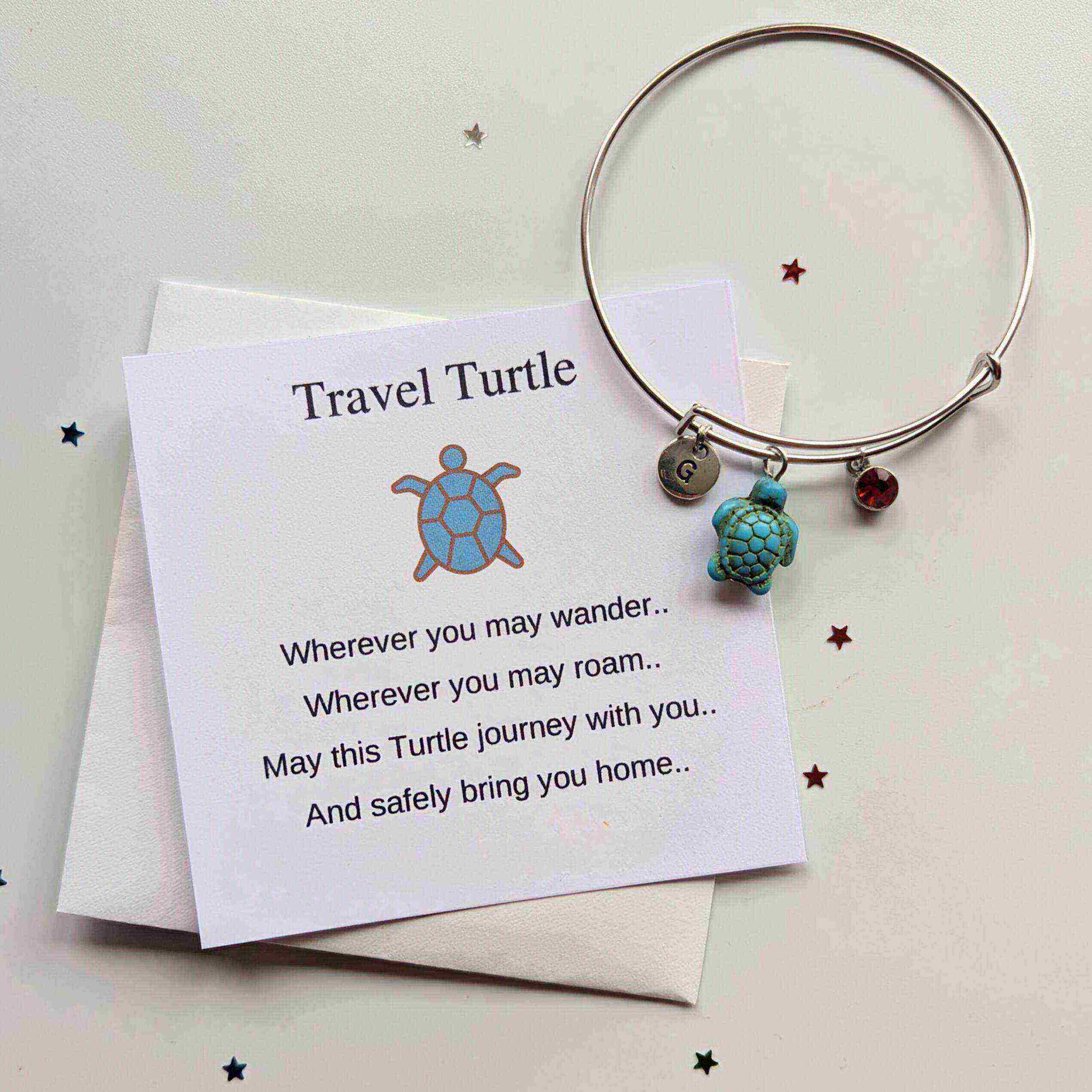 Adjustable travel turtle bracelet | Gift for a friend