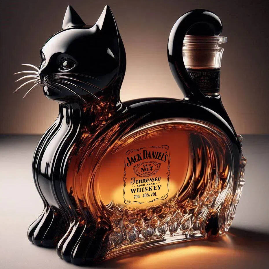 Cat Whisky Bottle