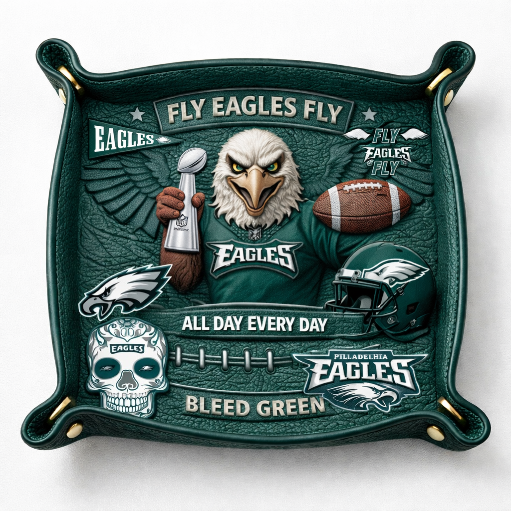 Philadelphia Eagles Genuine Leather Valet Tray