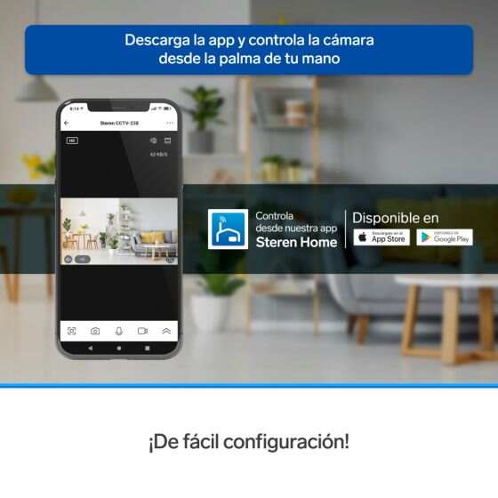 3 MP Wi-Fi* robotic security camera with motion tracking for light socket
