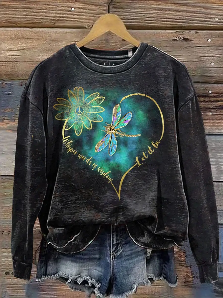 Let It Be Print Casual  Sweatshirt