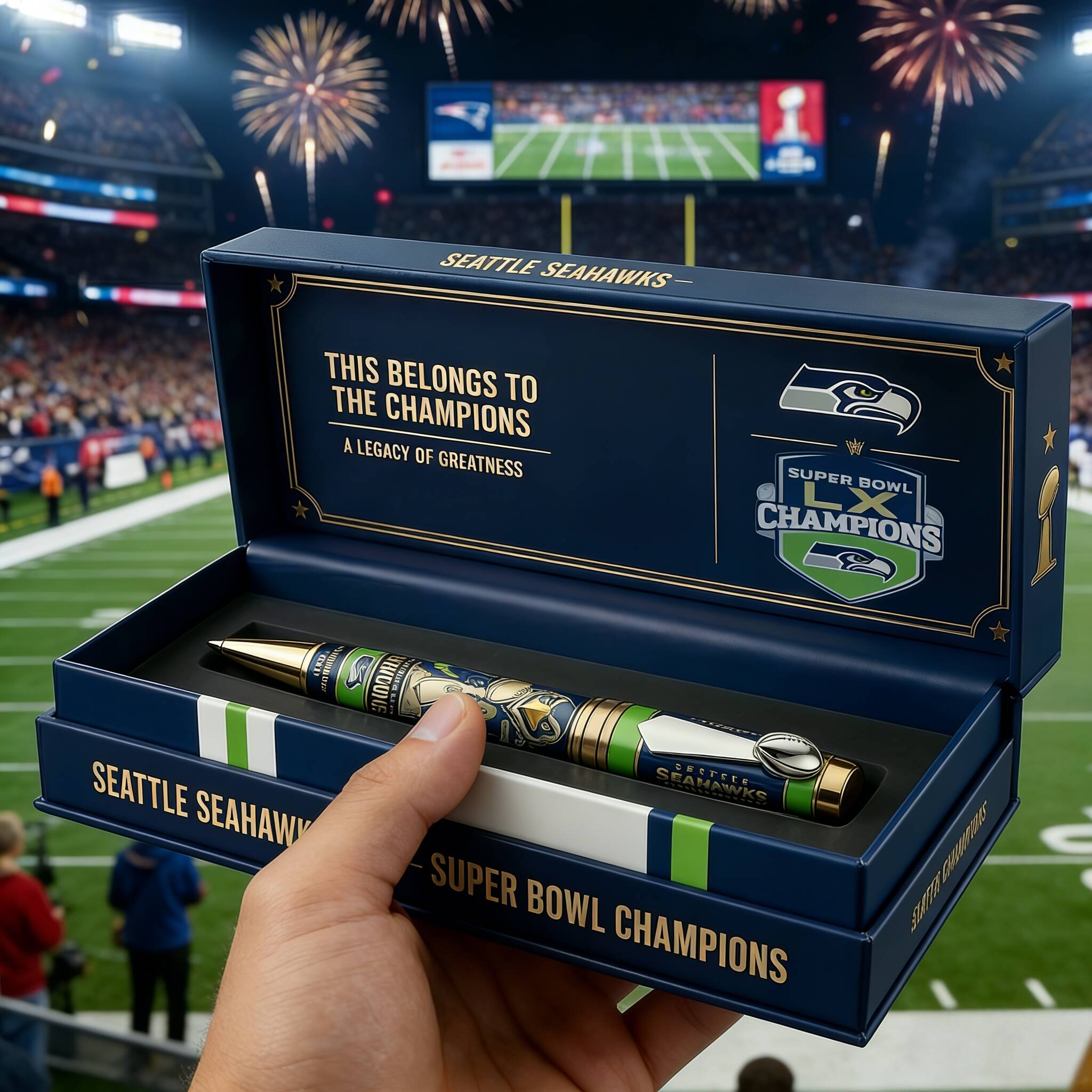 🏆 Seattle Seahawks – Super Bowl Champions Championship Commemorative Pen