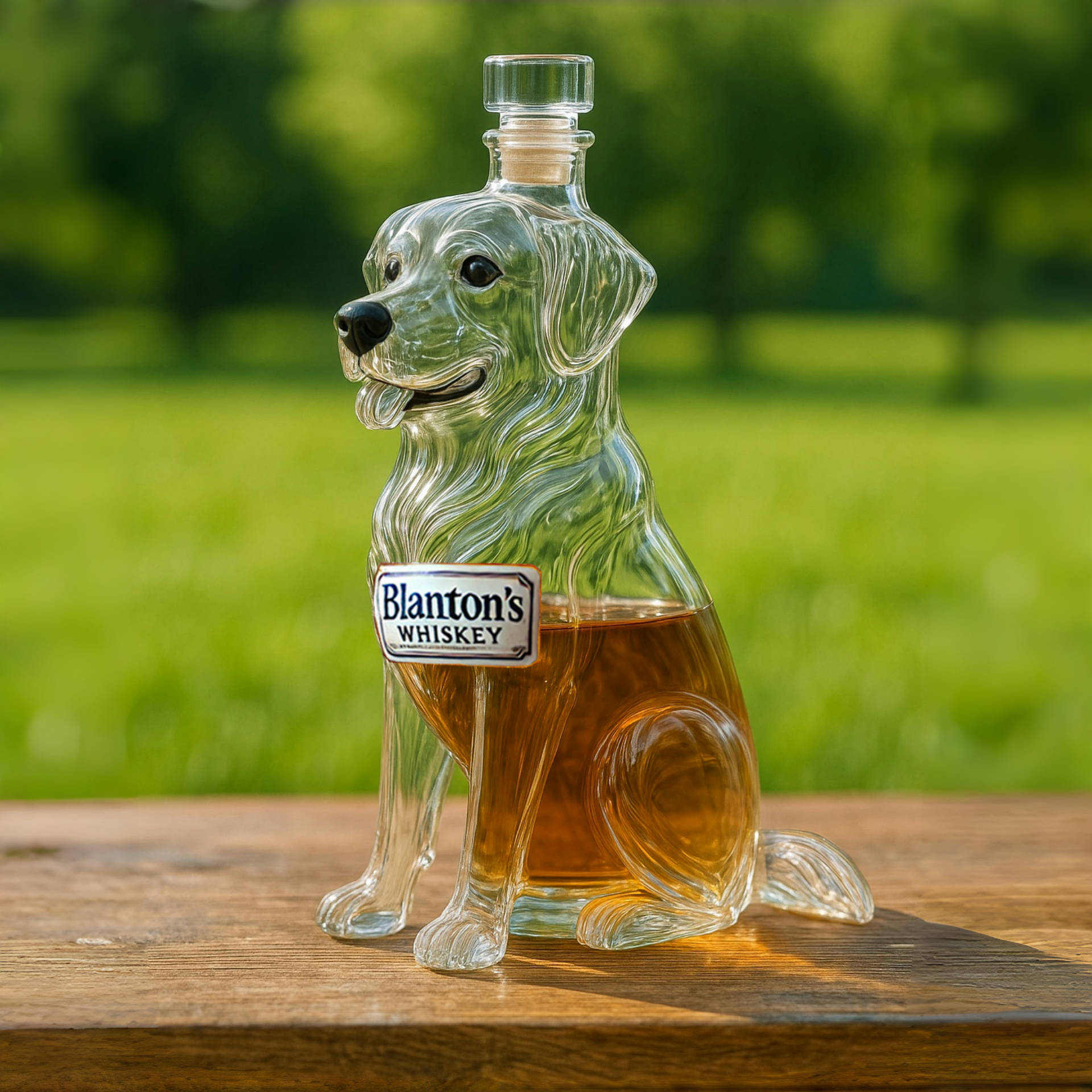 Golden Retriever Whiskey Bottle