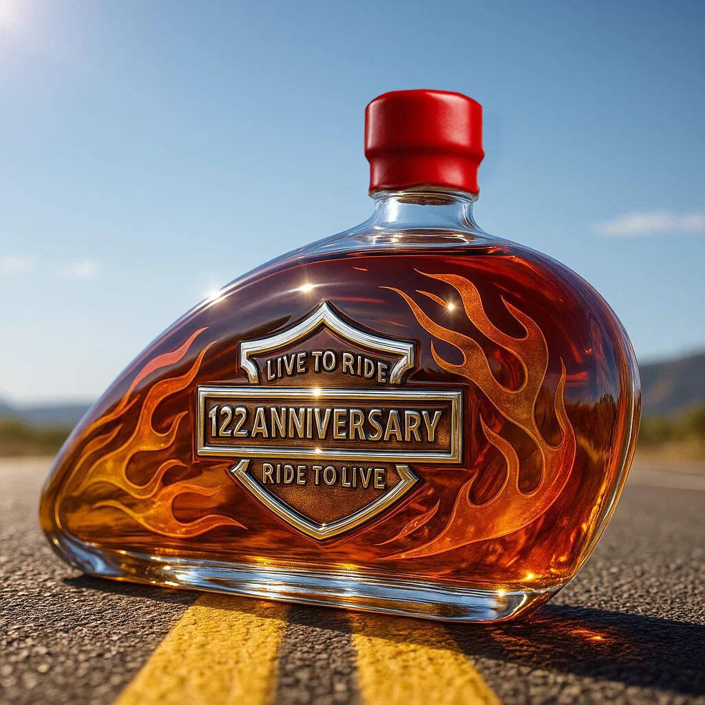 Harley 122 Anniversary Fuel Tank Whiskey Bottle