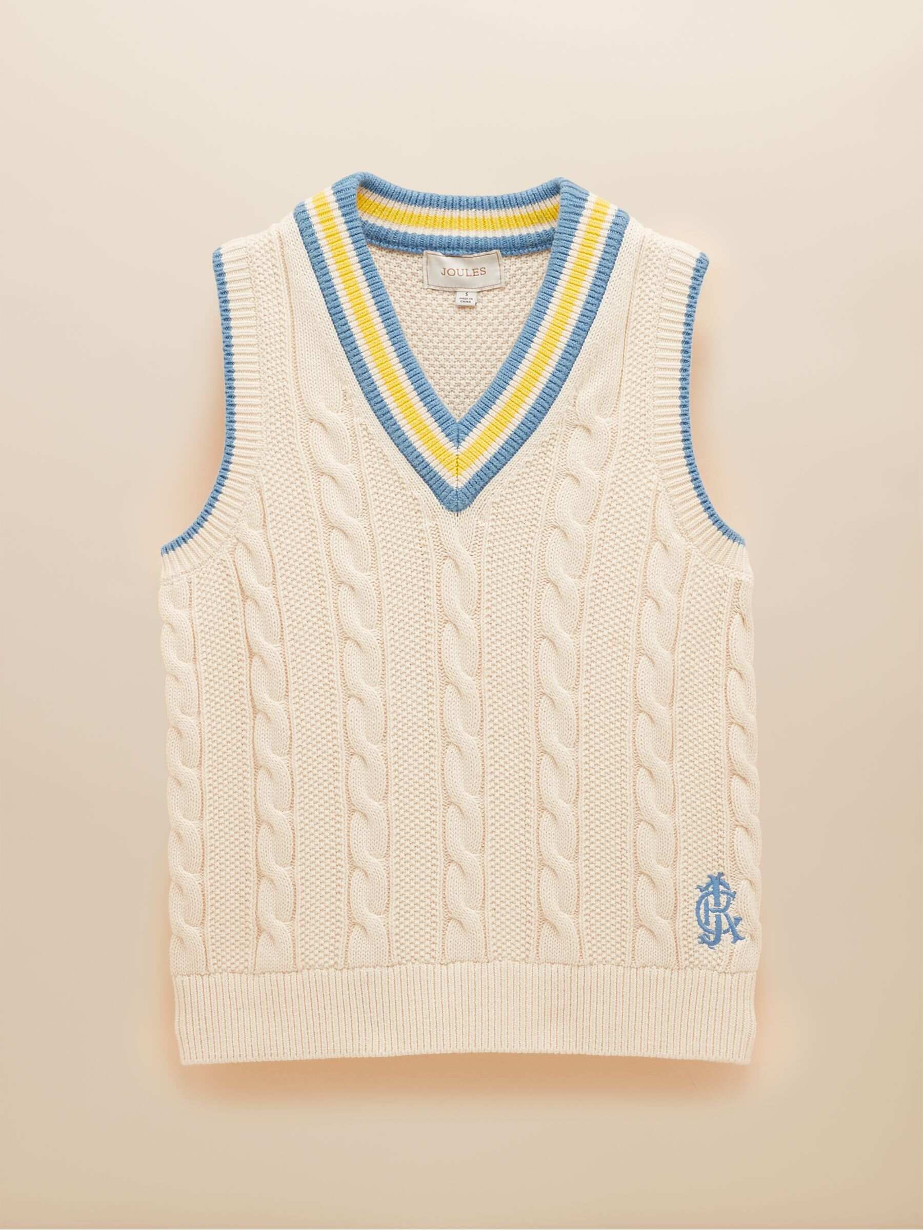 Deuce Cream Cable Knitted Cotton Vest