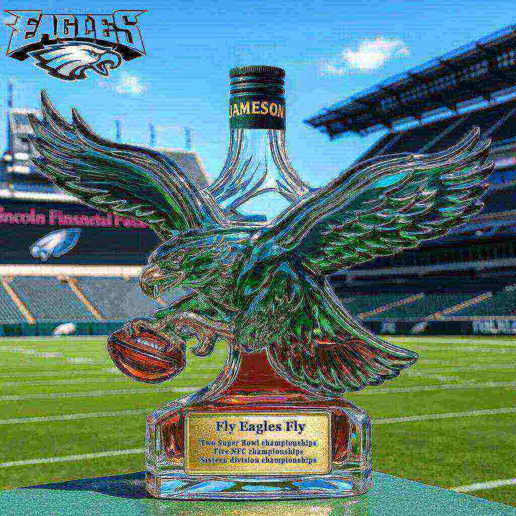 Philadelphia Eagles Retro Logo Whiskey Bottle