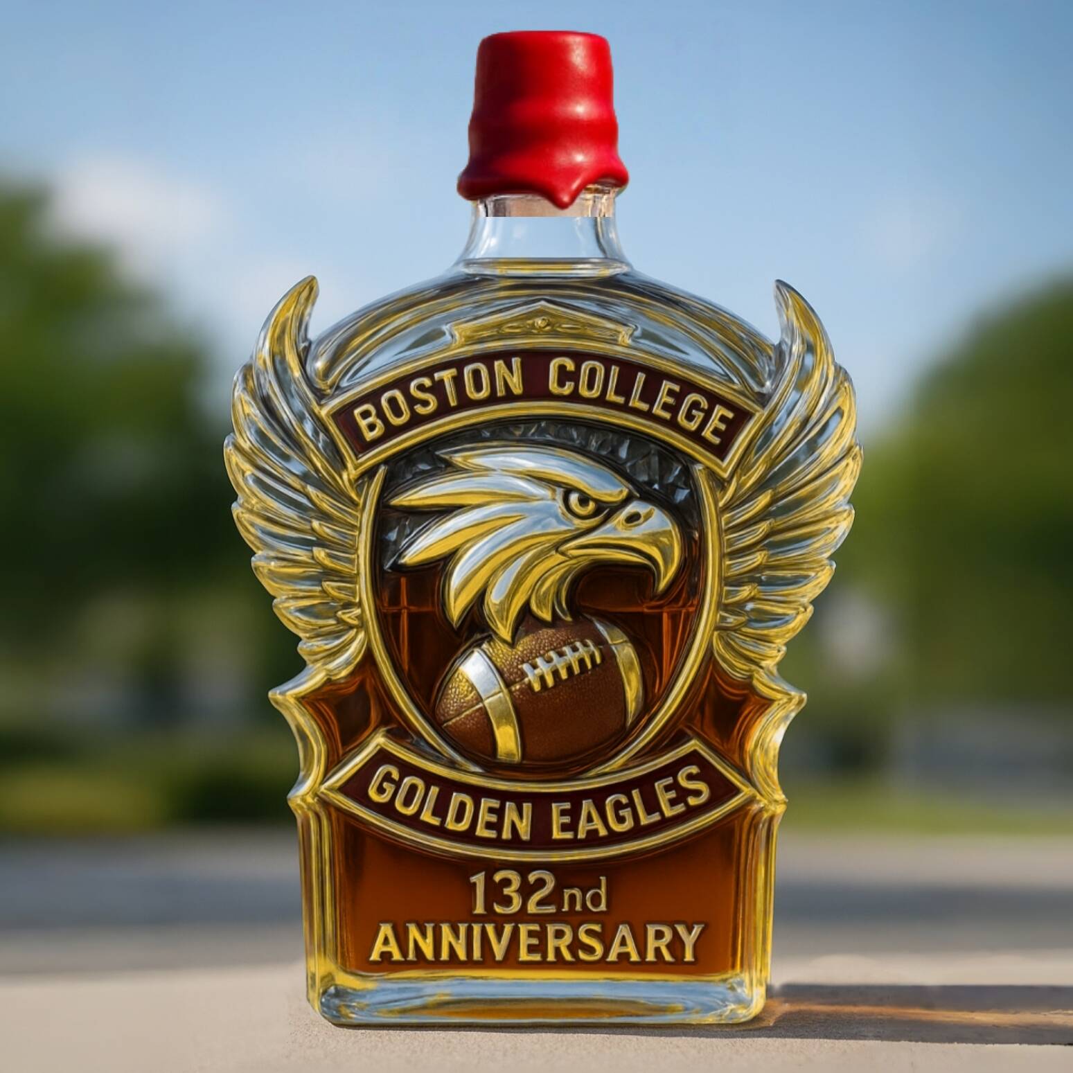 Golden Eagles 132nd Anniversary Whiskey Bottle