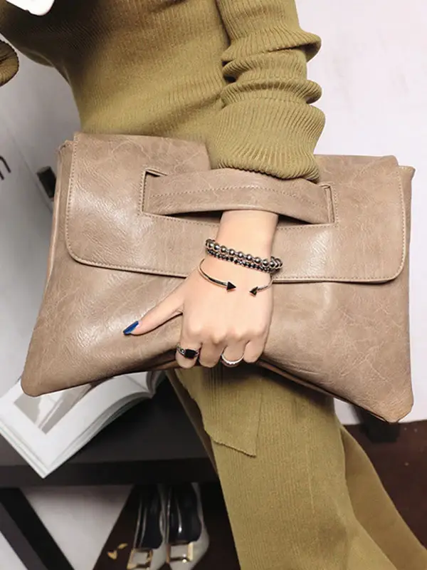 Oversized Fold-Over Clutch Bag