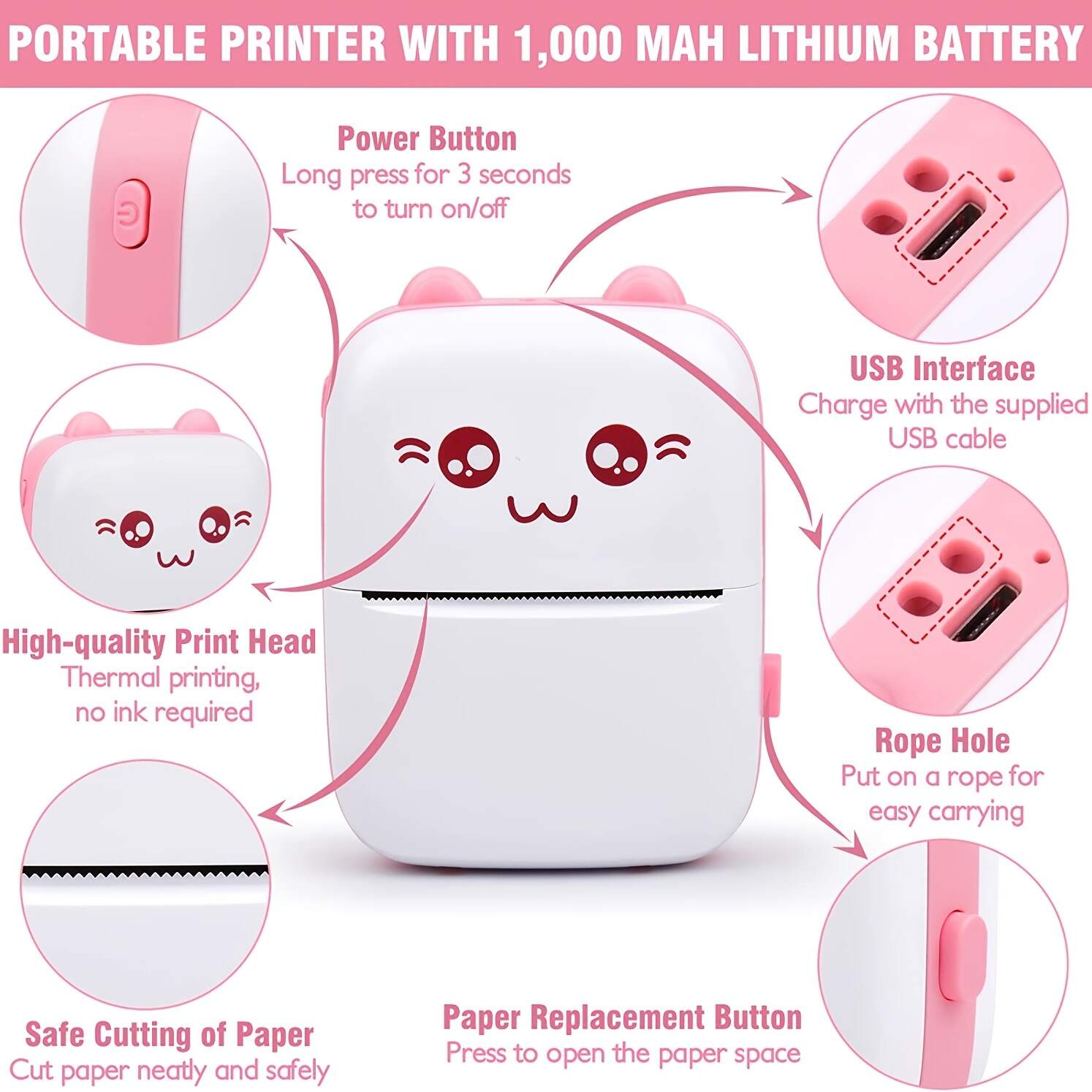 Portable Printer, Mini Pocket Wireless Thermal Printers