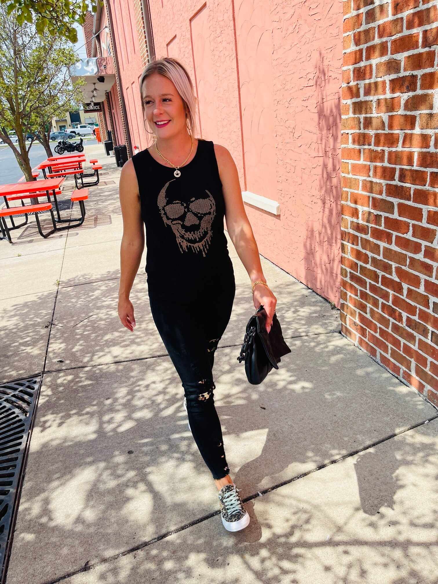 PLUS/REG Pretty Woman Leopard Patch Skinny Jeans