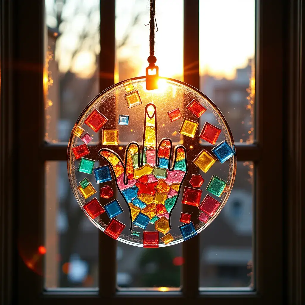 Middle Finger Suncatcher