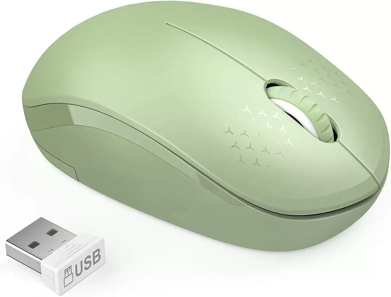 seenda Wireless Mouse, 2.4G Noiseless Mouse with USB Receiver - Portable Computer Mice for PC, Tablet, Laptop with Windows System - Mint Green