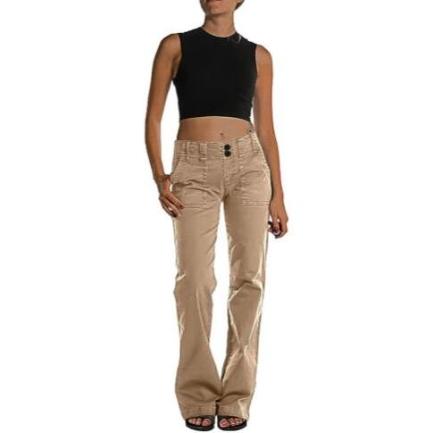 ⚡SPRING SALE⚡- Double Button Mid Waist Straight Leg Pants