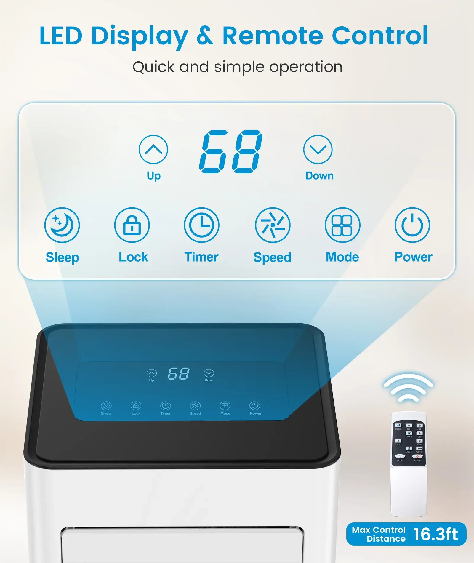 8000/10000 BTU Portable Air Conditioner, 4 Modes Cooling AC Unit with Remote & Timer
