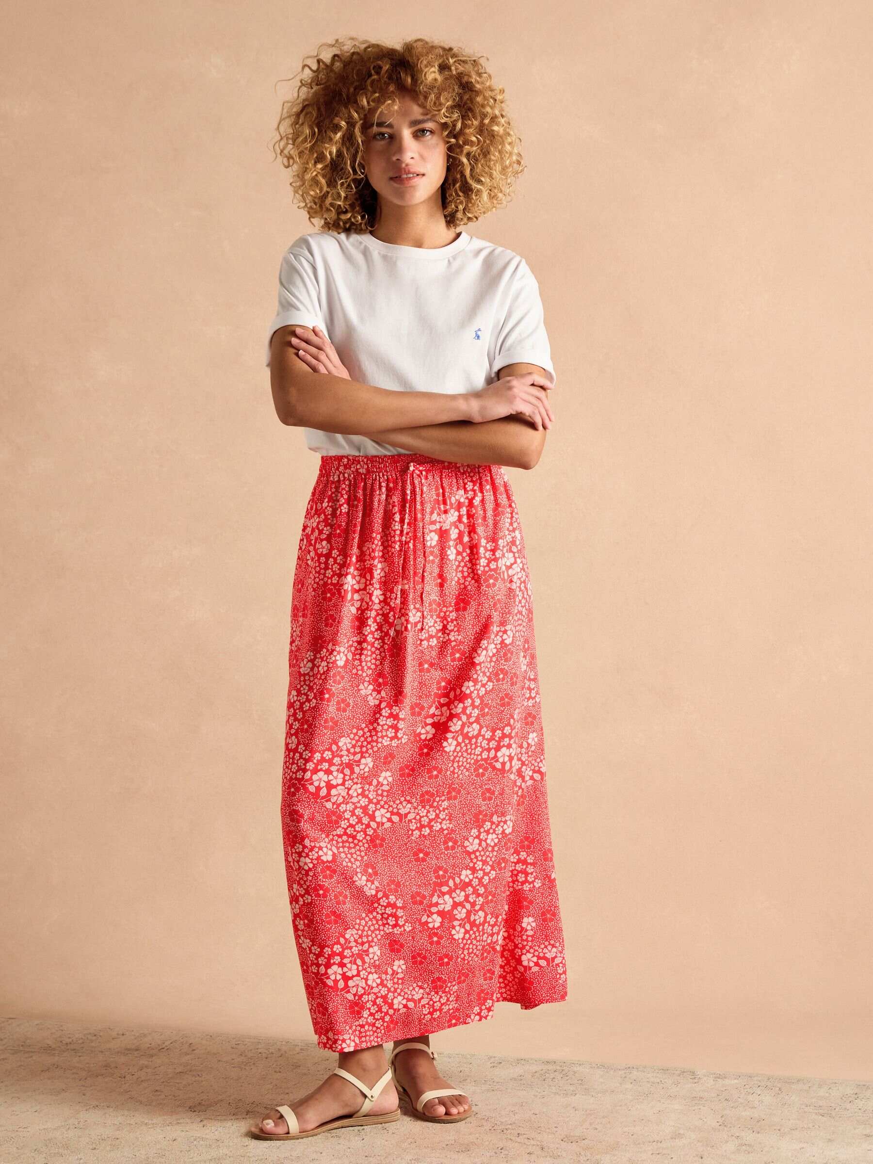 Adele Red Midi Skirt