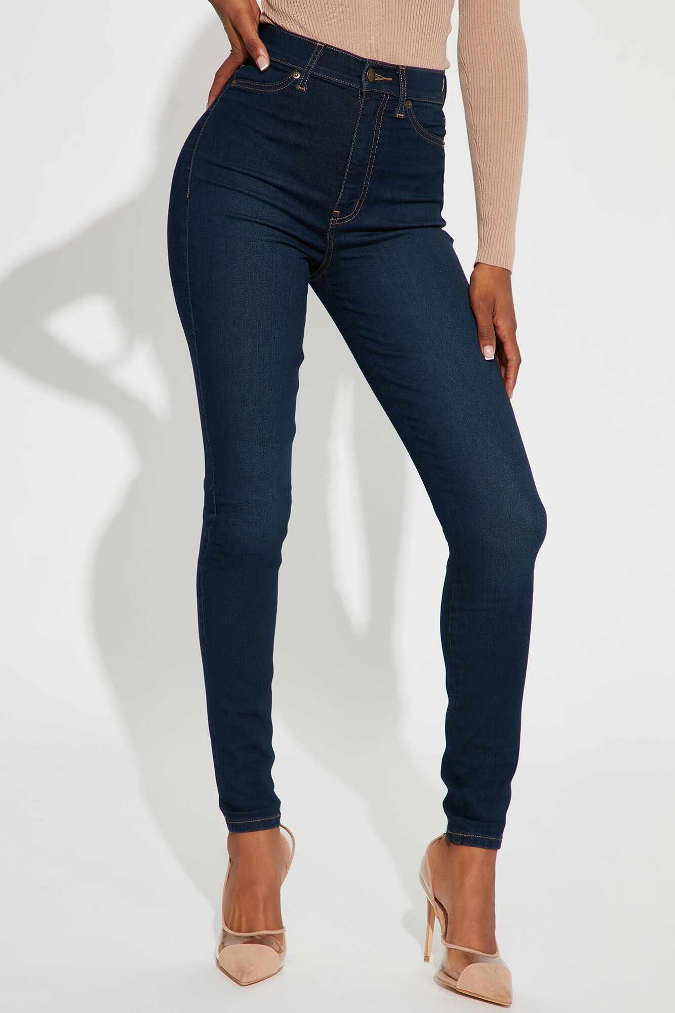 Tall Flex Game Strong Super High Rise Skinny Jeans - Dark Blue Wash