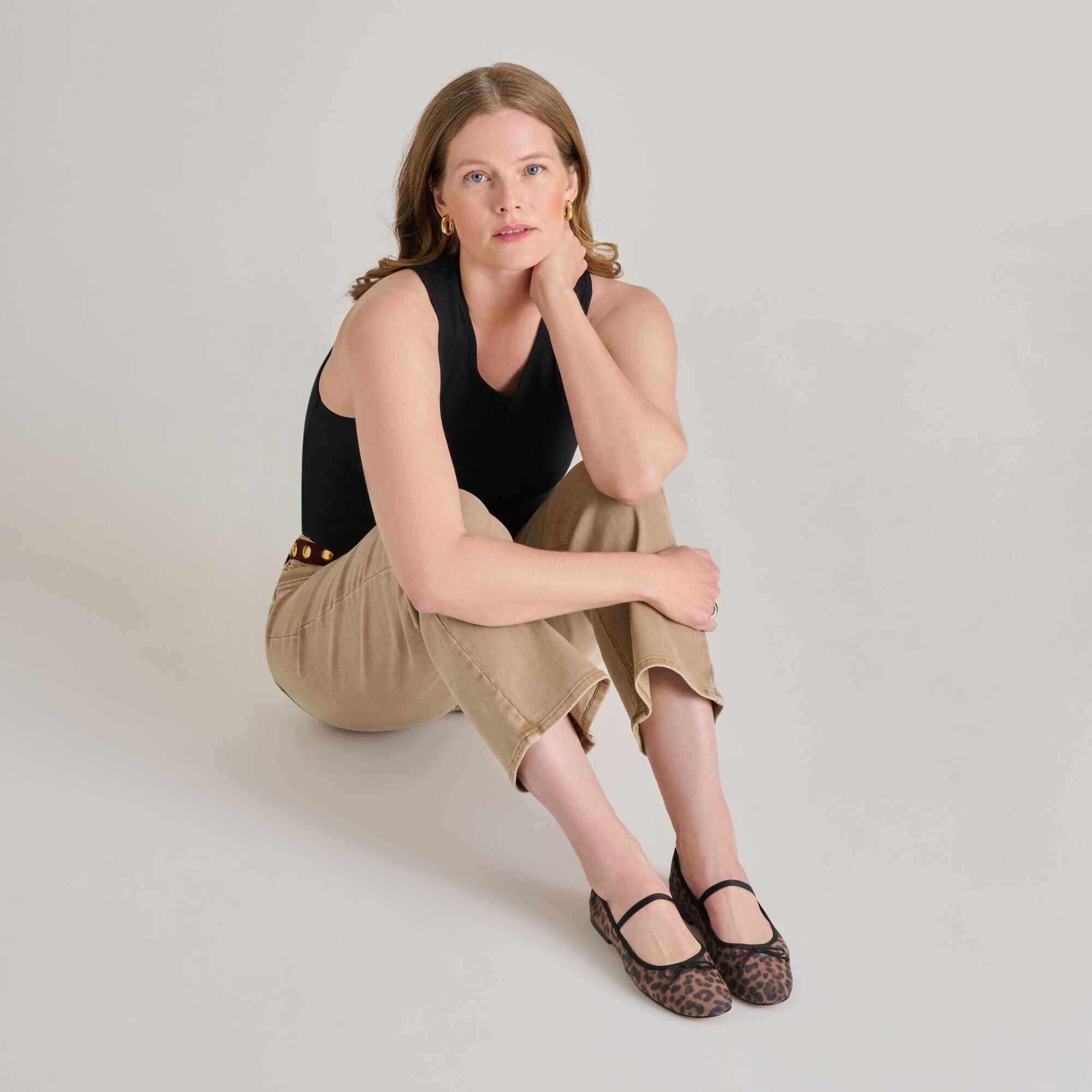 CADEL BALLET FLATS DK LEOPARD MESH