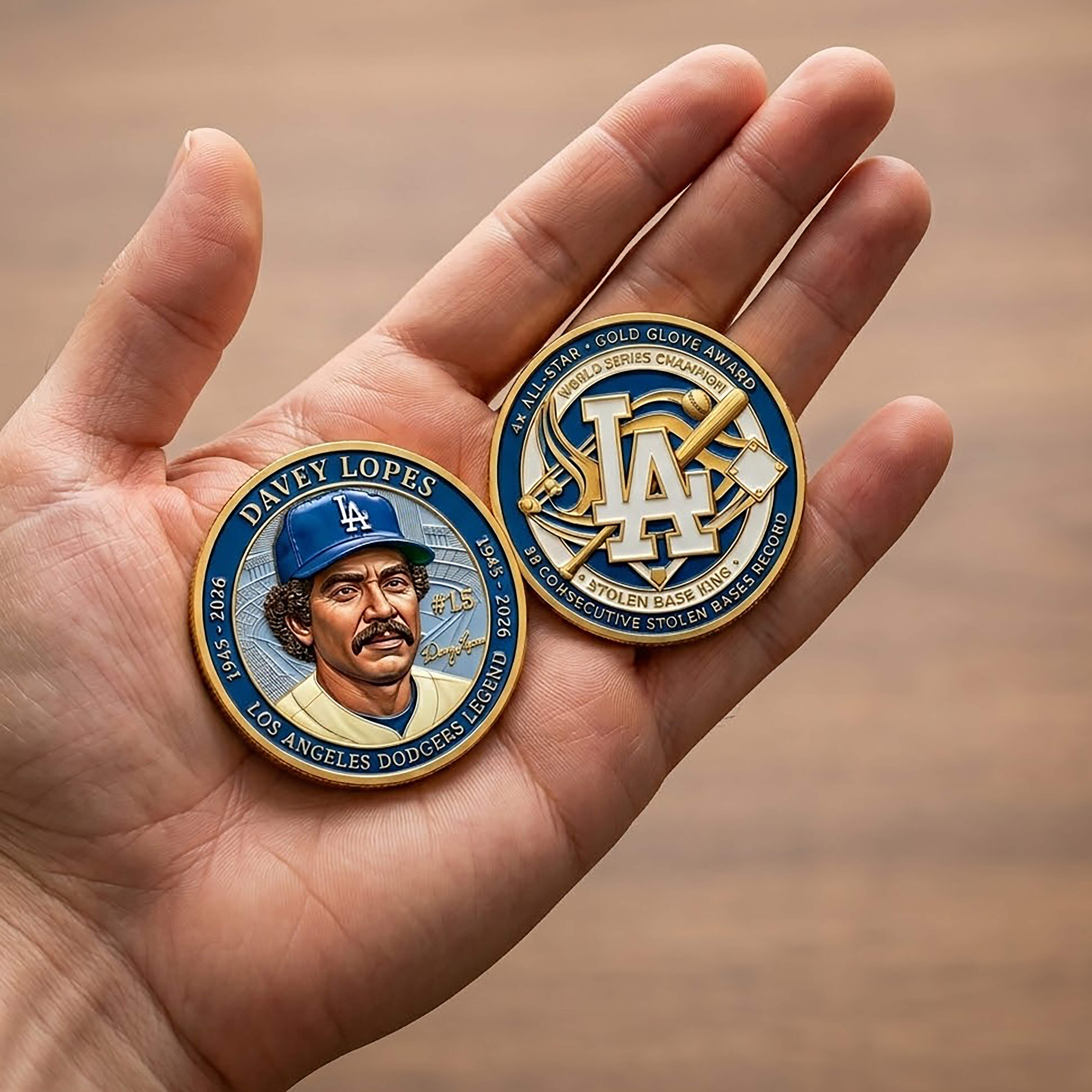 Davey Lopes Los Angeles Dodgers In Memoriam Commemorative Coin