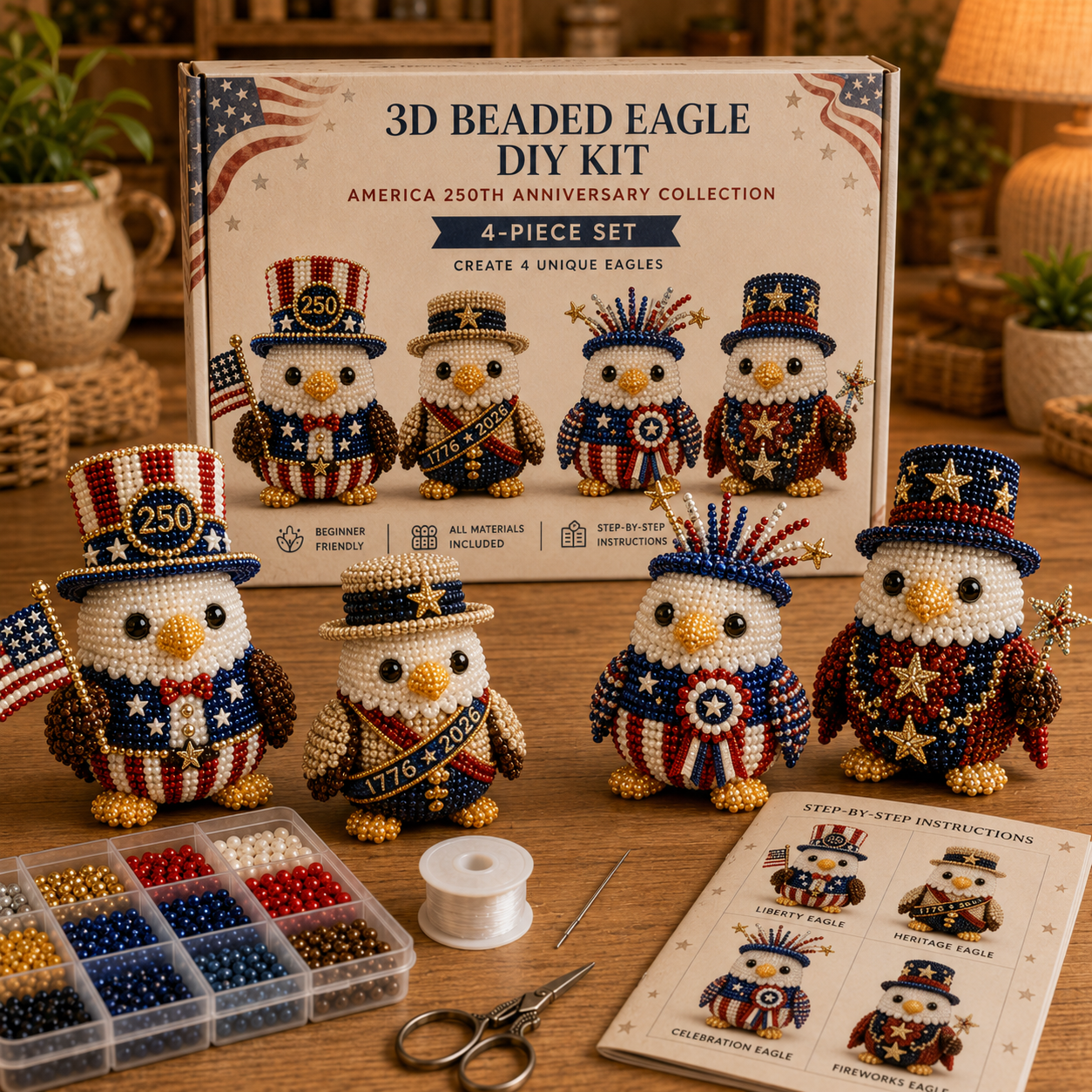Freedom Wings 250th Anniversary 3D Beaded Eagle DIY Kit