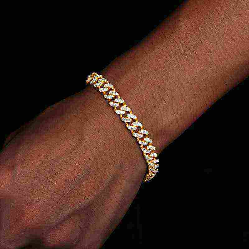 Test10mm S925 2 Rows Moissanite Cuban Link Bracelet