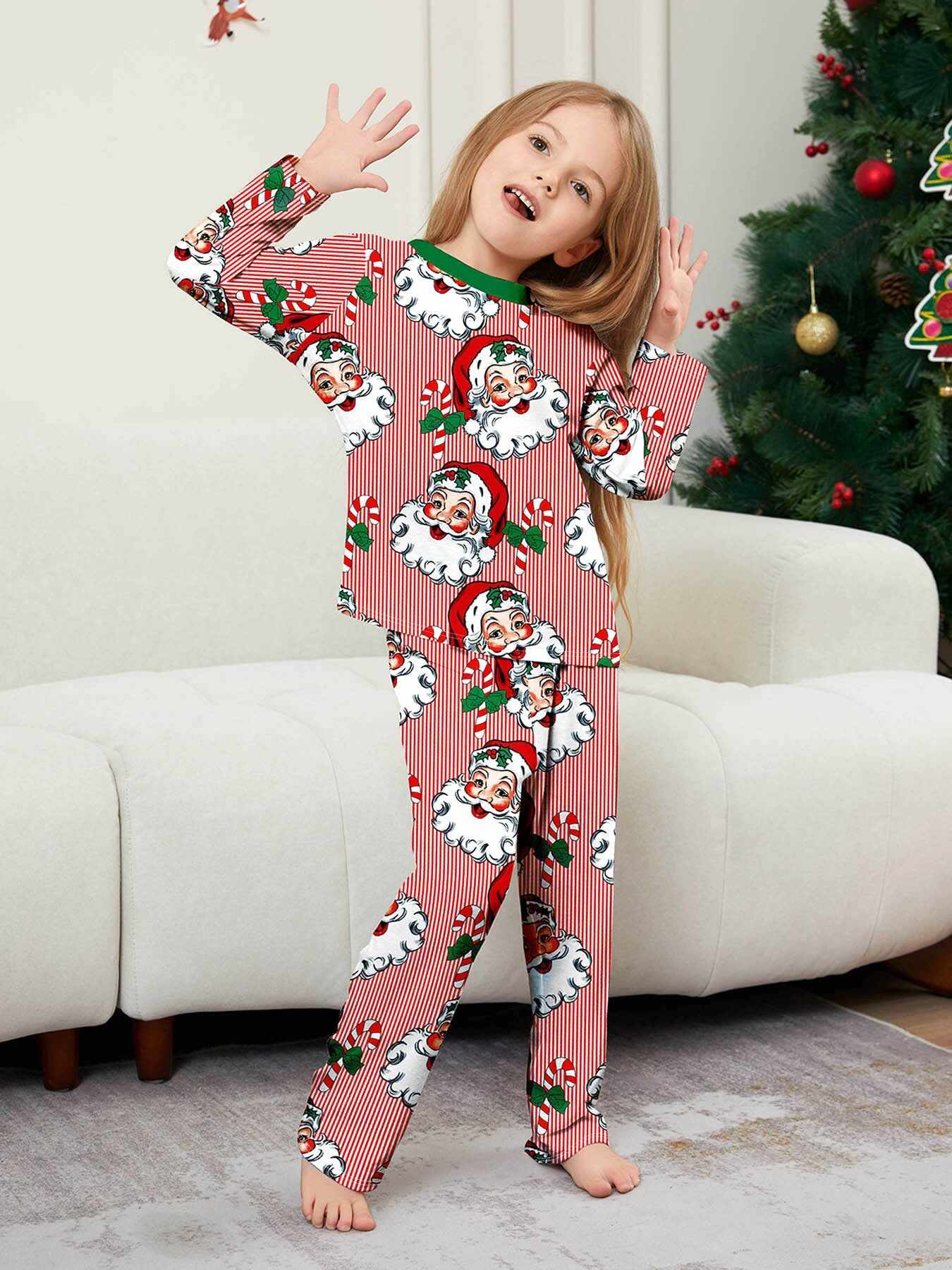 Family Christmas Pajamas Adult's Kid's Xmas Christmas Pattern Matching Set