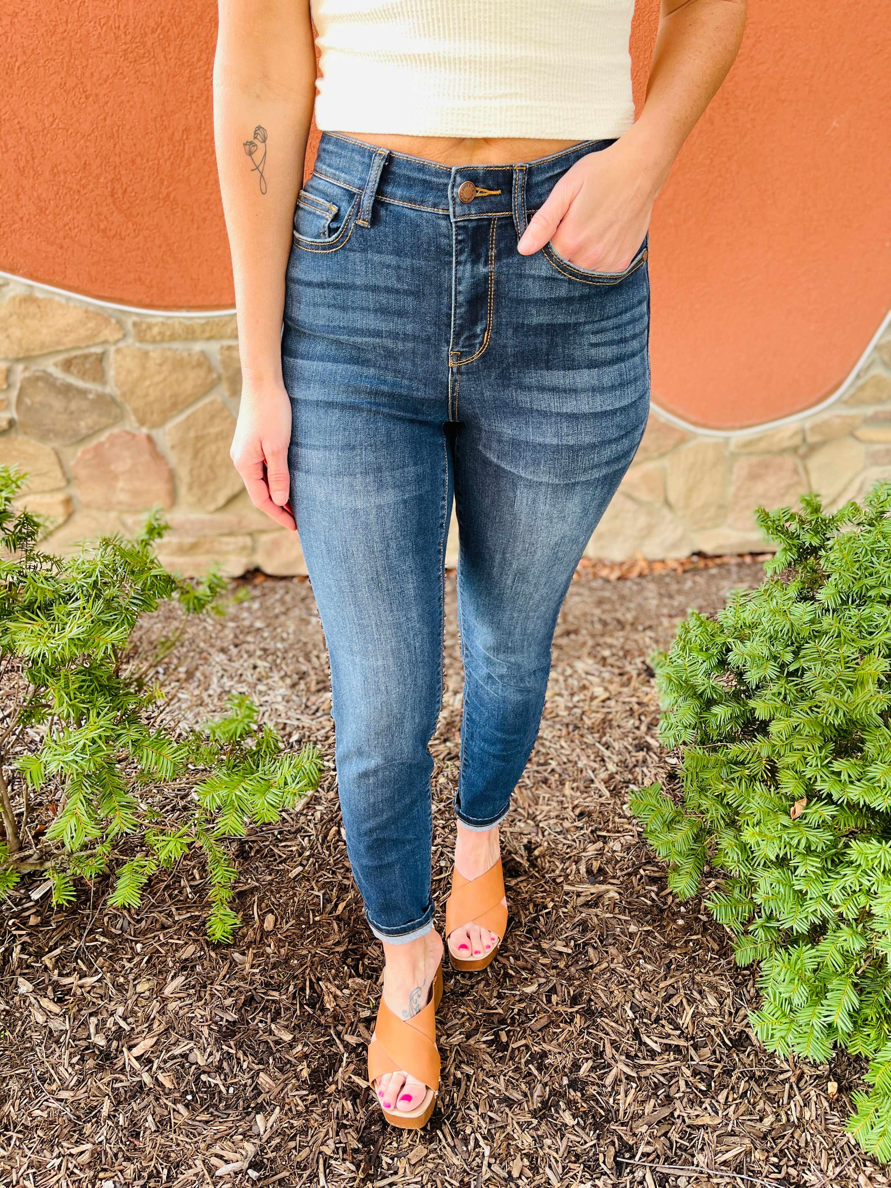 Reg/Curvy Blessed and NonDistressed Relaxed Fit Jeans