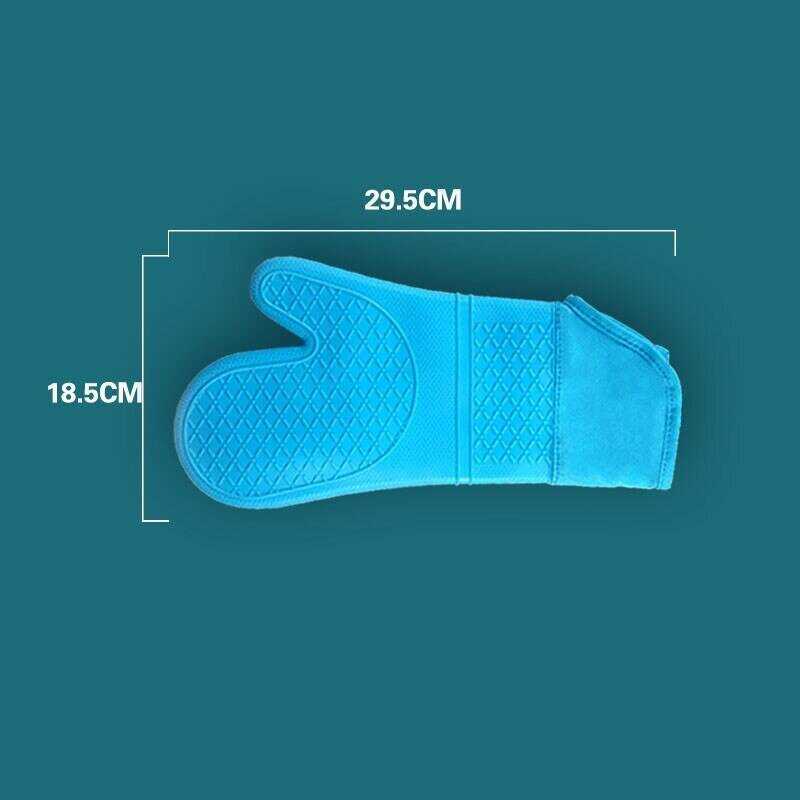 New Cotton Thickened Double-layer Food Grade Lattice Silica Gel Gloves Microwave Oven Insulated Kitchen