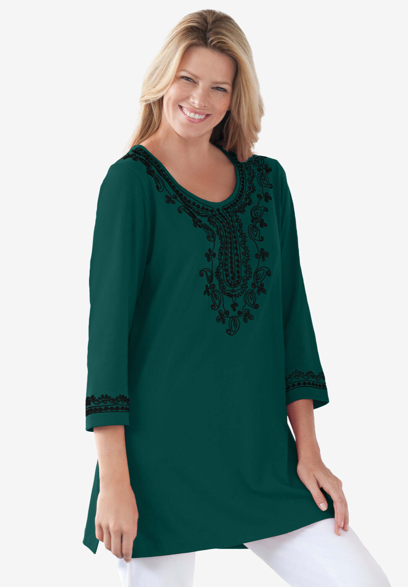 Embroidered Knit Tunic
