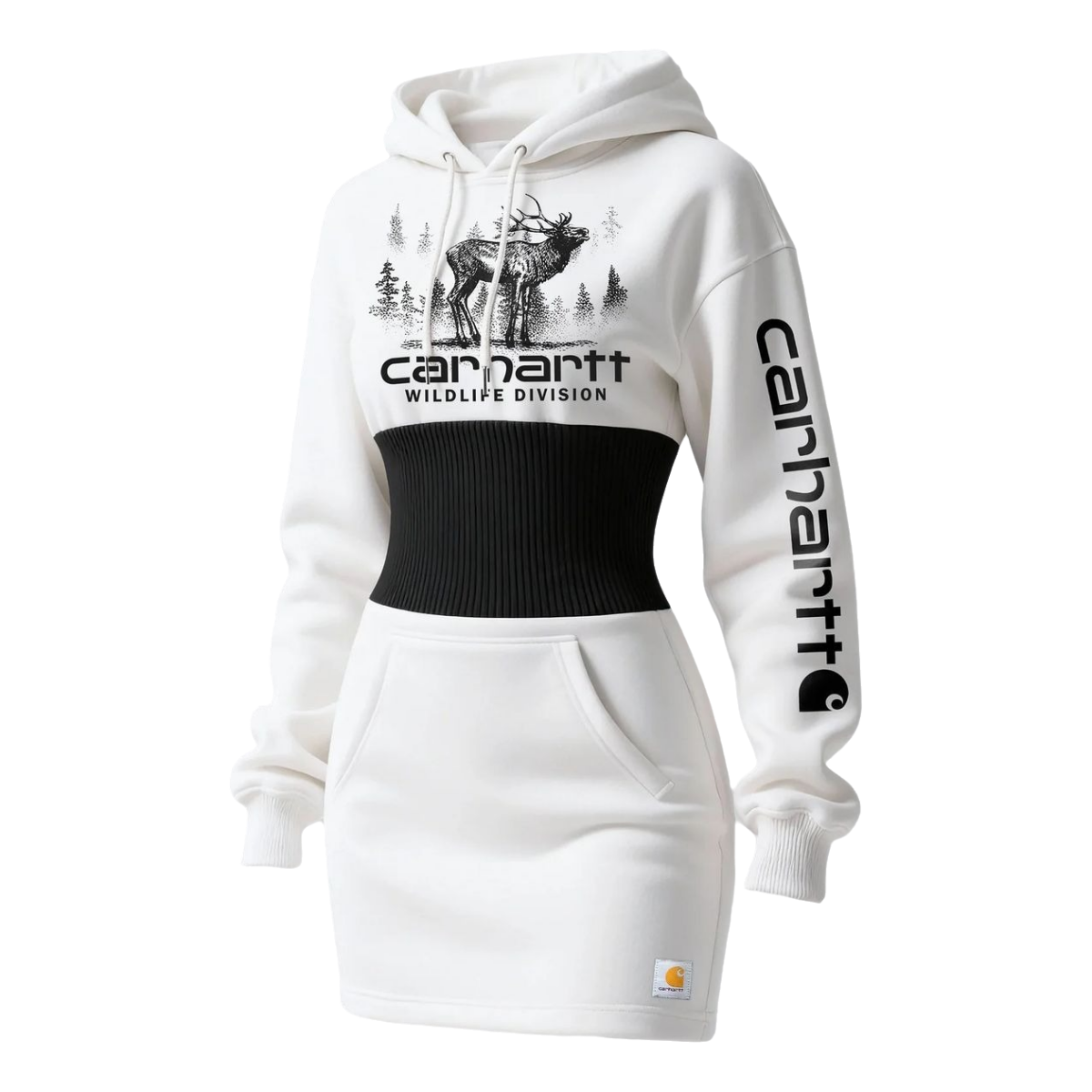 Women's Deer Graphic Hooded Sweatshirt Dress
