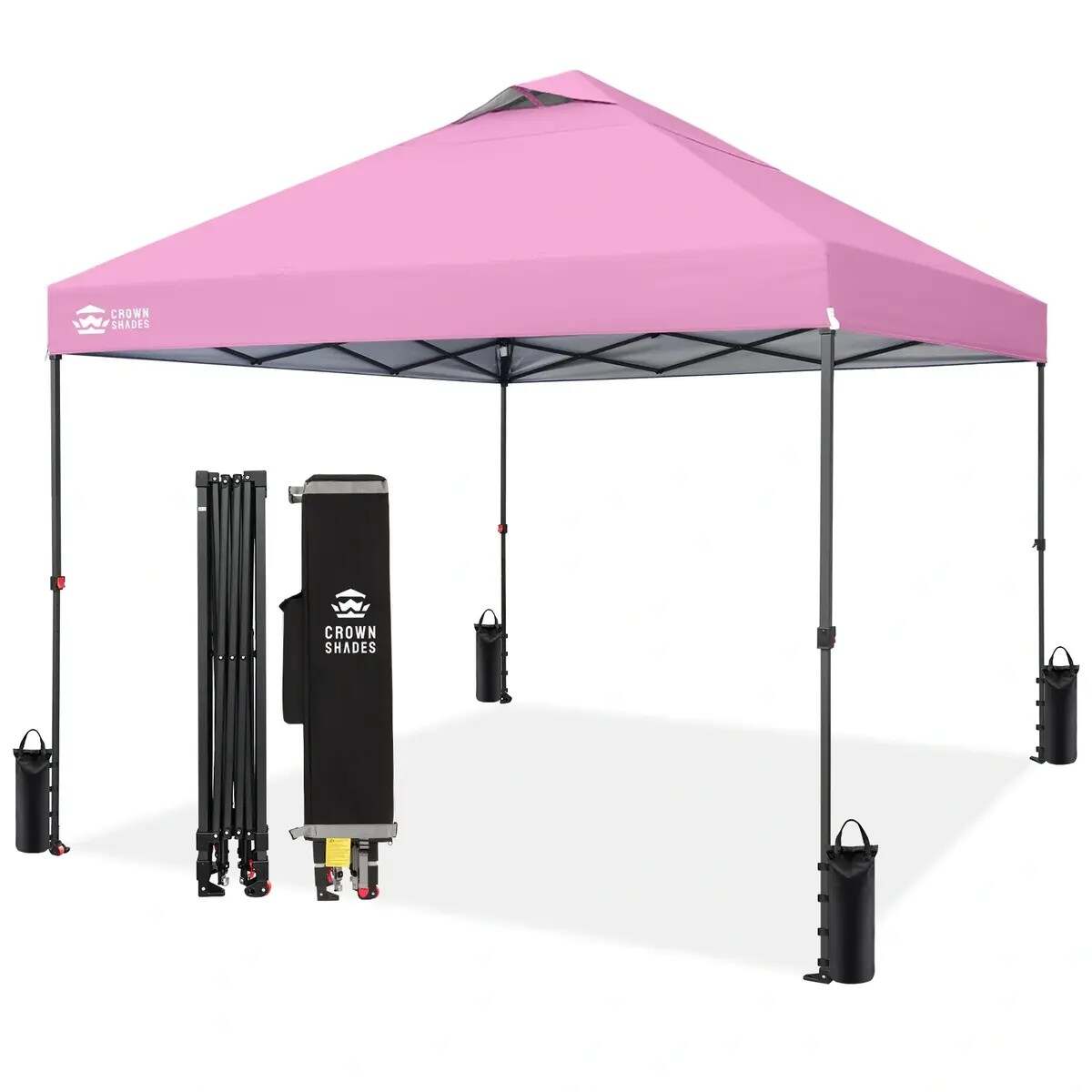 10x10 Pop Up Canopy - Patented Center Lock One Push Instant Outdoor Canopy Beach Tent with STO-N-Go Bag 8 Stakes & 4 Sand Bags