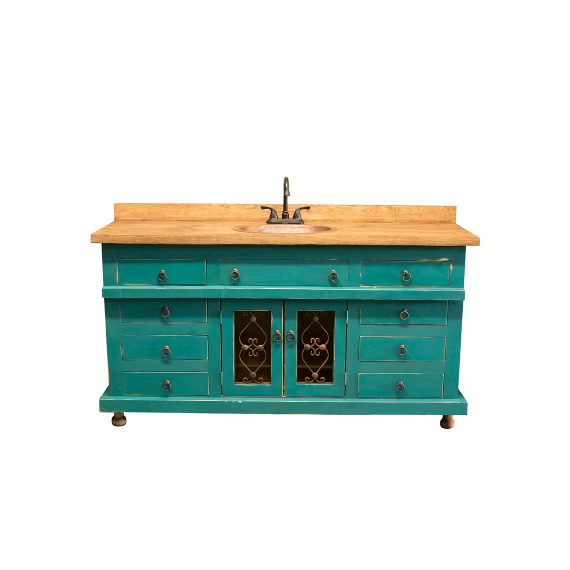 Azureus Bathroom Vanity with Rustic Accents