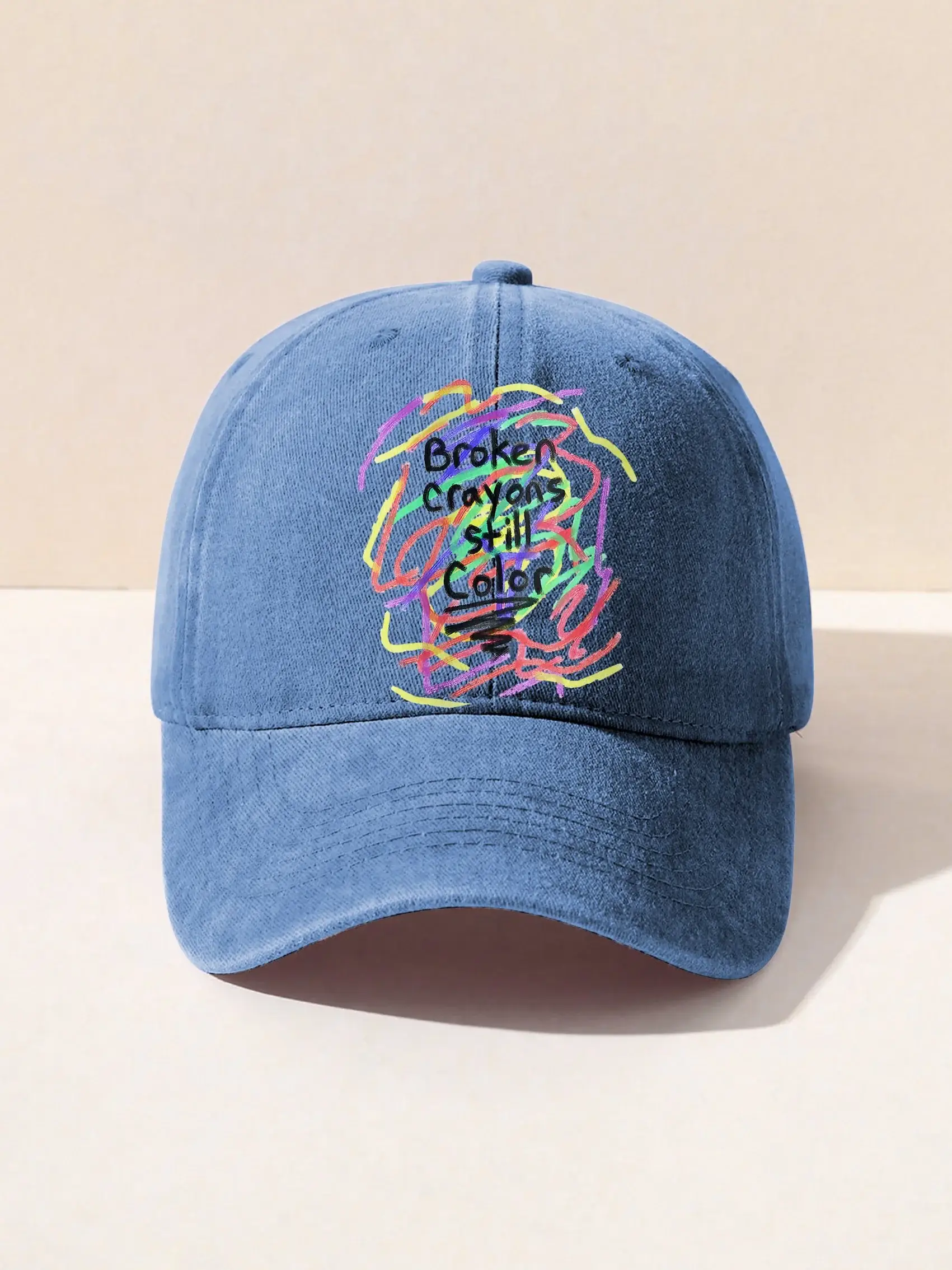 Mental Health Awareness Broken Crayons Still Color Encourage Print Casual Hats