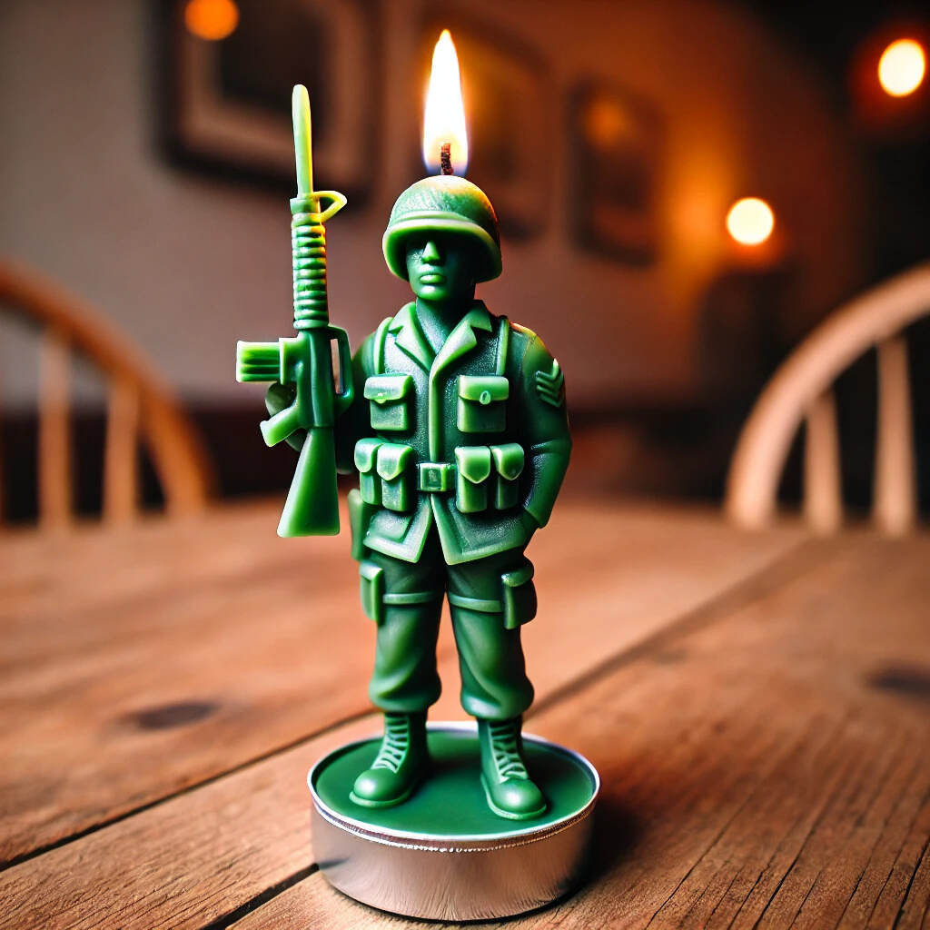 Green Army Man Candle