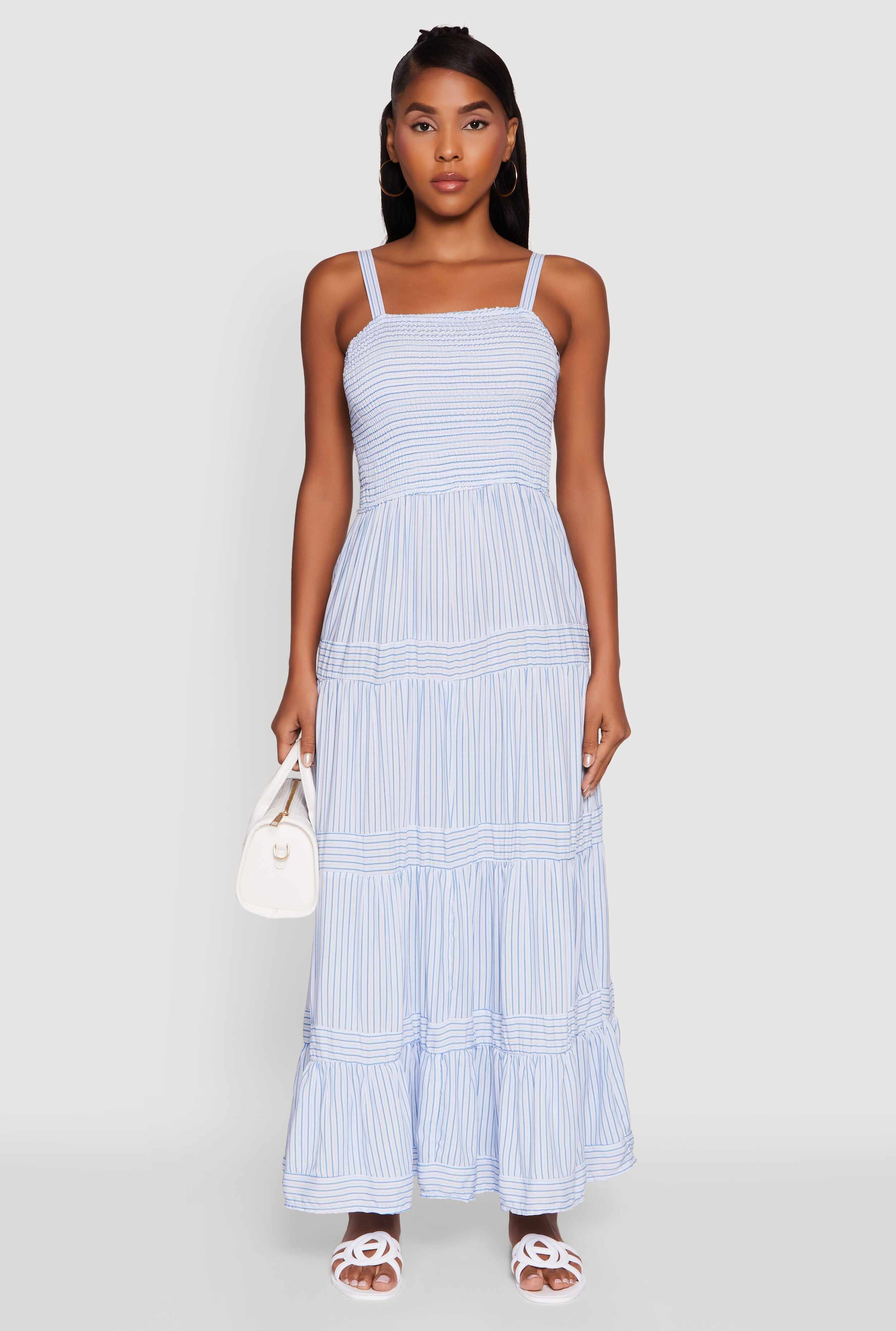 Striped Tiered Maxi Sundress