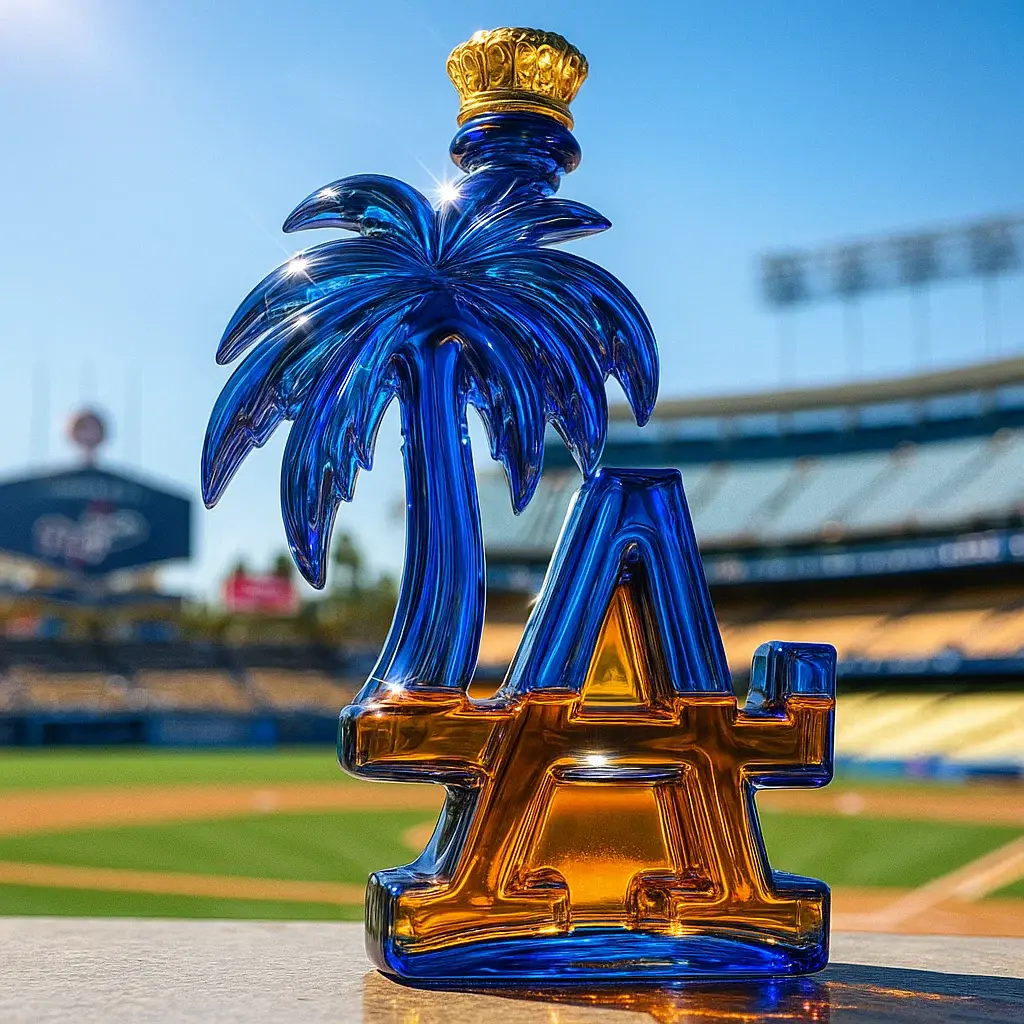 LA Palm Trees Whiskey Bottle