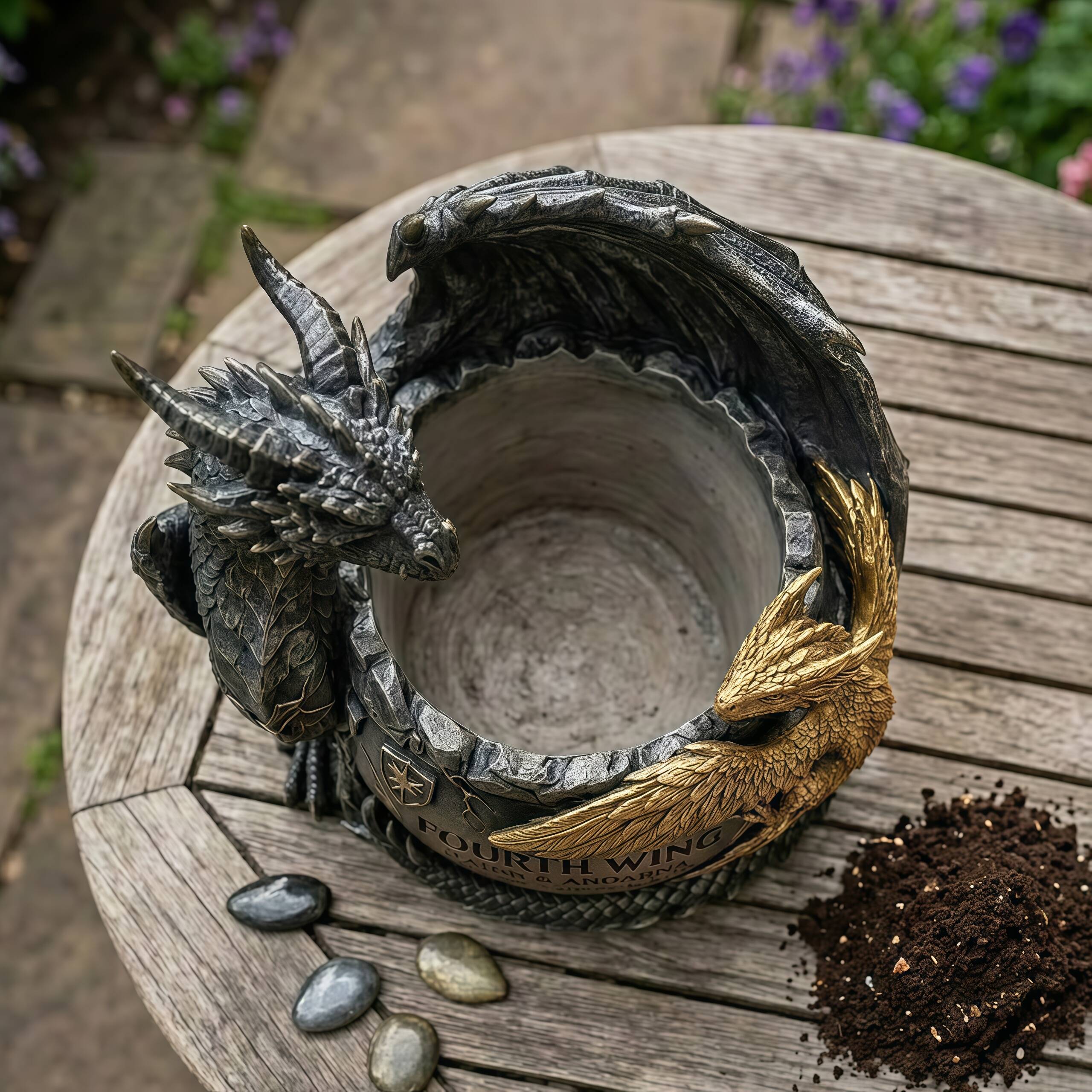 🐉🌸Fourth Wing Dragon Planter